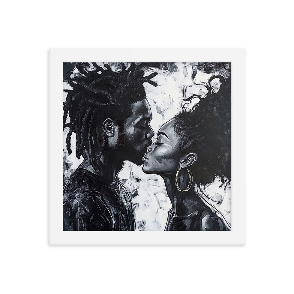 Thumbnail: 2 Modernism Art Dreadlocks Couple Framed Art Print