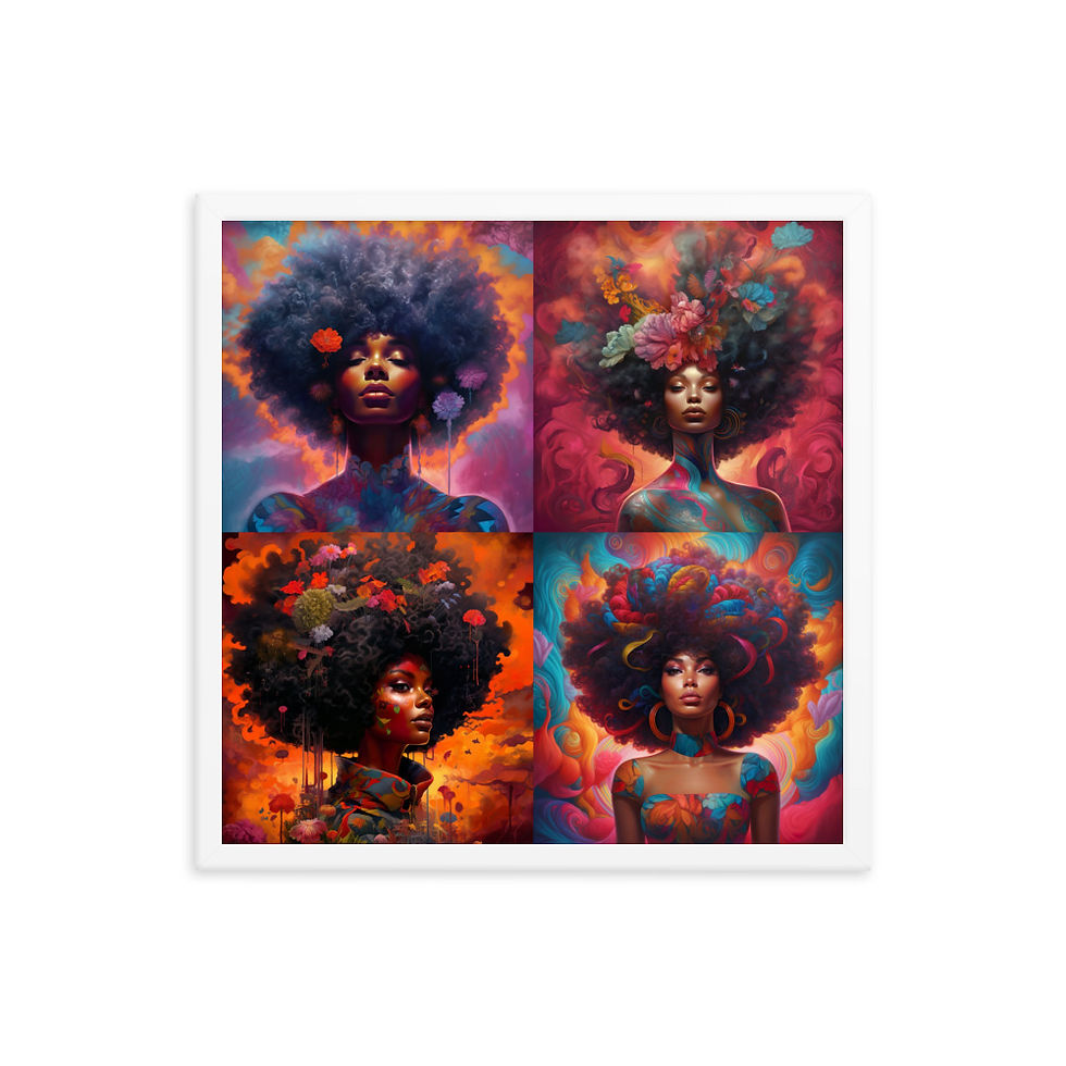 Thumbnail: All 4 Surrealism Afro Women Framed Art Print
