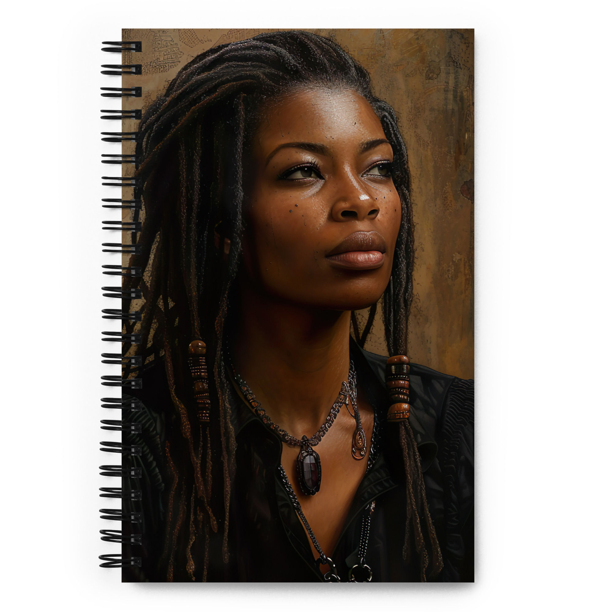4 Realist Art Dreadlocks Woman Spiral Notebook