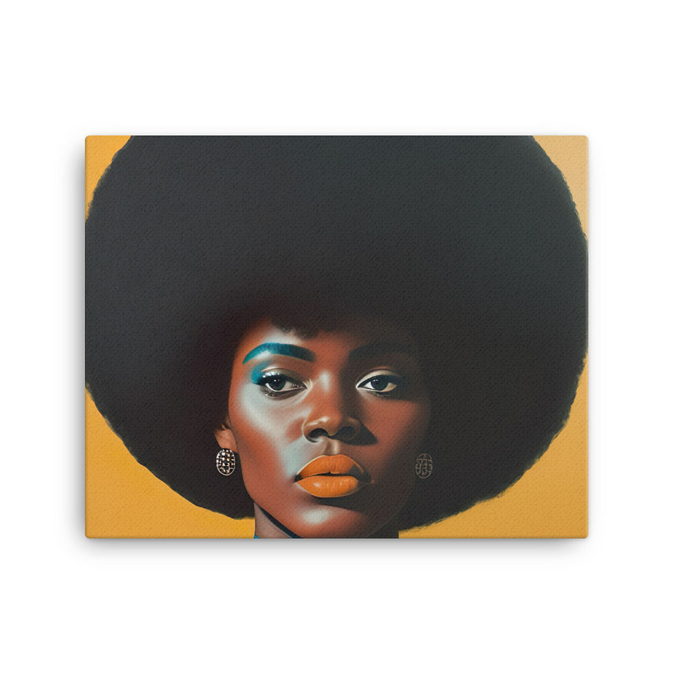 Thumbnail: 2 Bauhaus Afro Woman Canvas Wall Art