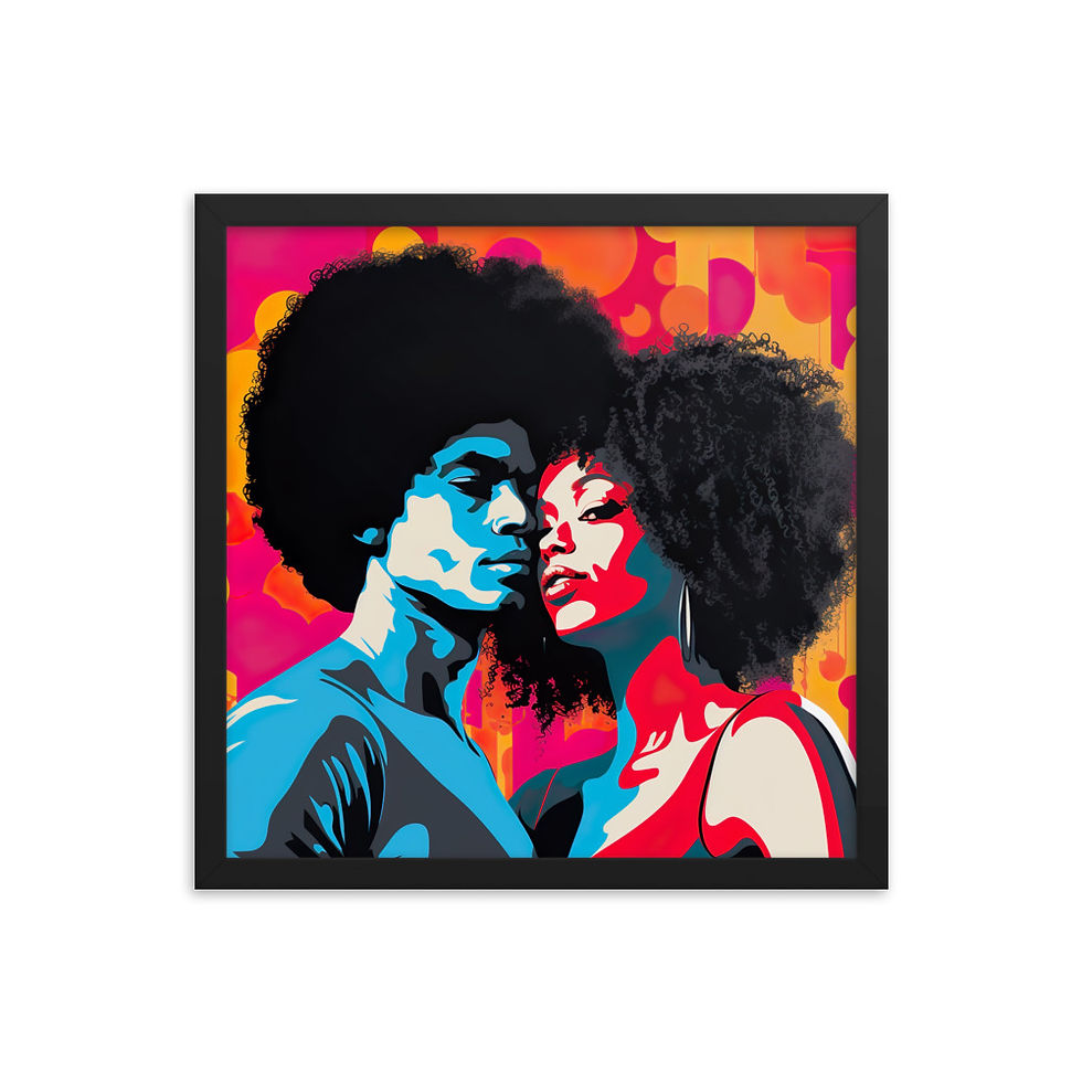 Thumbnail: 2 Pop Art Afro Couple Framed Art Print