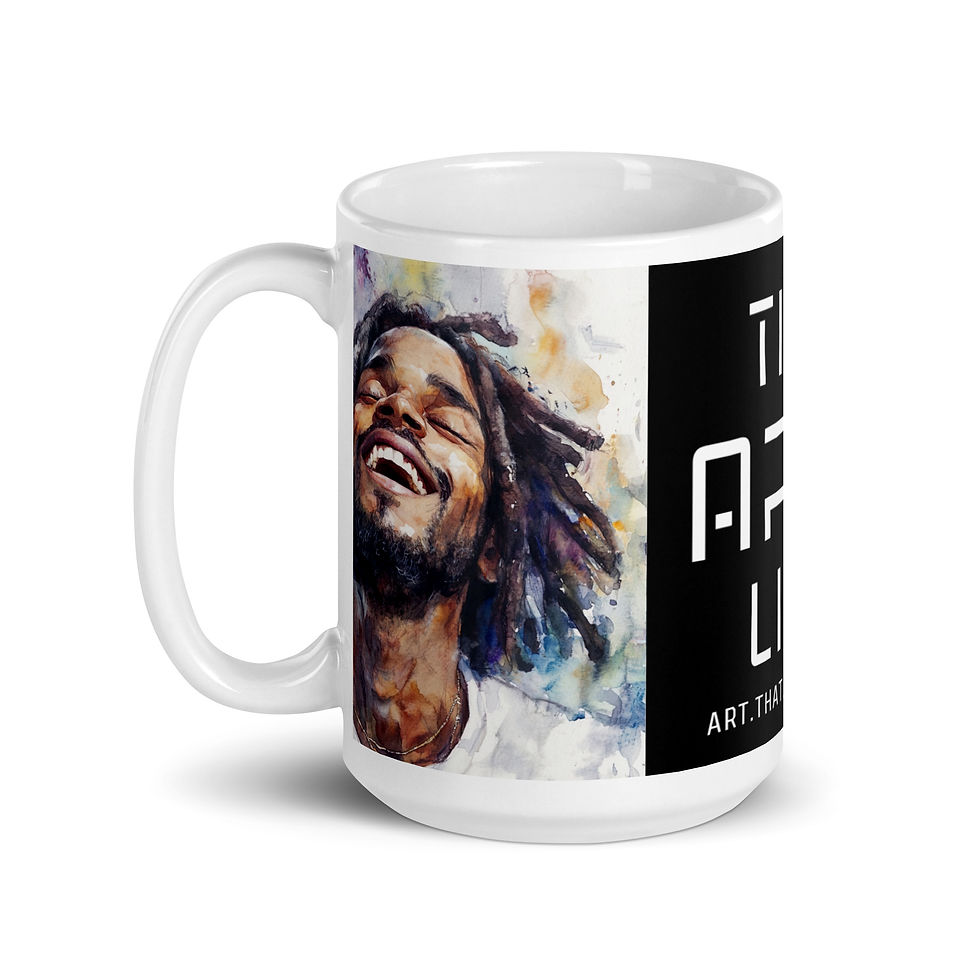 Thumbnail: 3 Watercolour Art Dreadlocks Man Mug