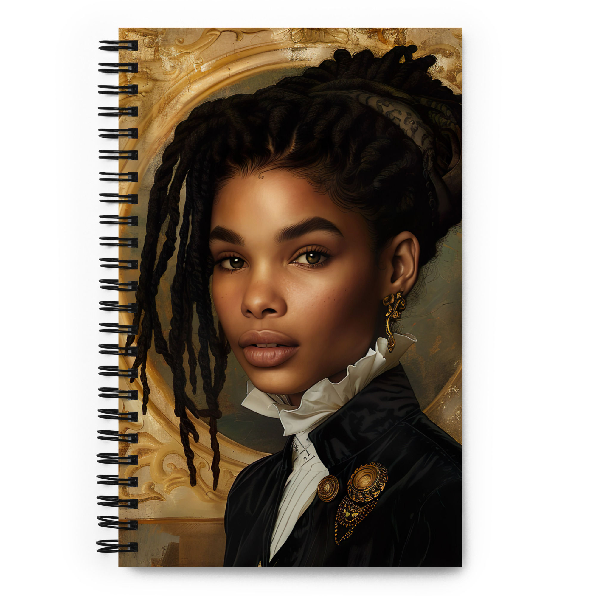 4 Rococo Art Dreadlocks Woman Spiral Notebook