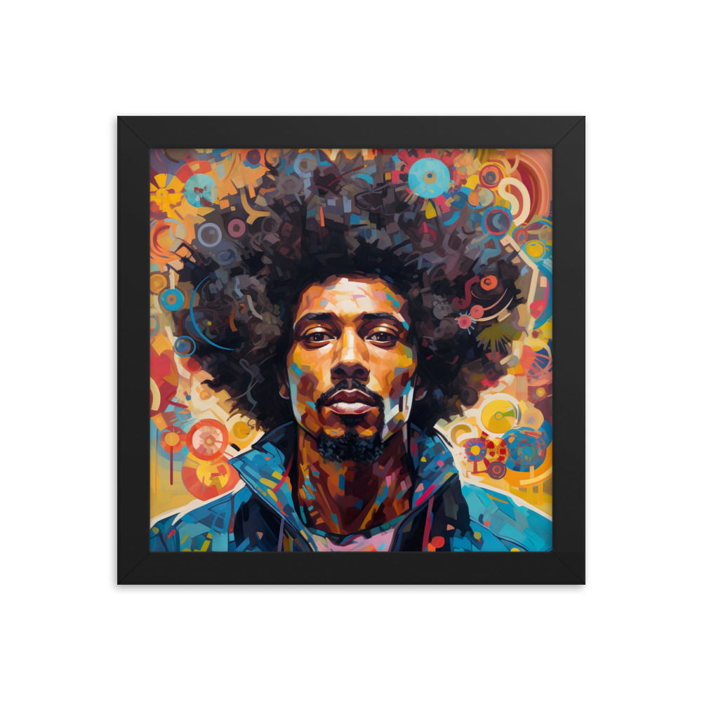 1a Post Expressionism Afro Man Framed Art Print