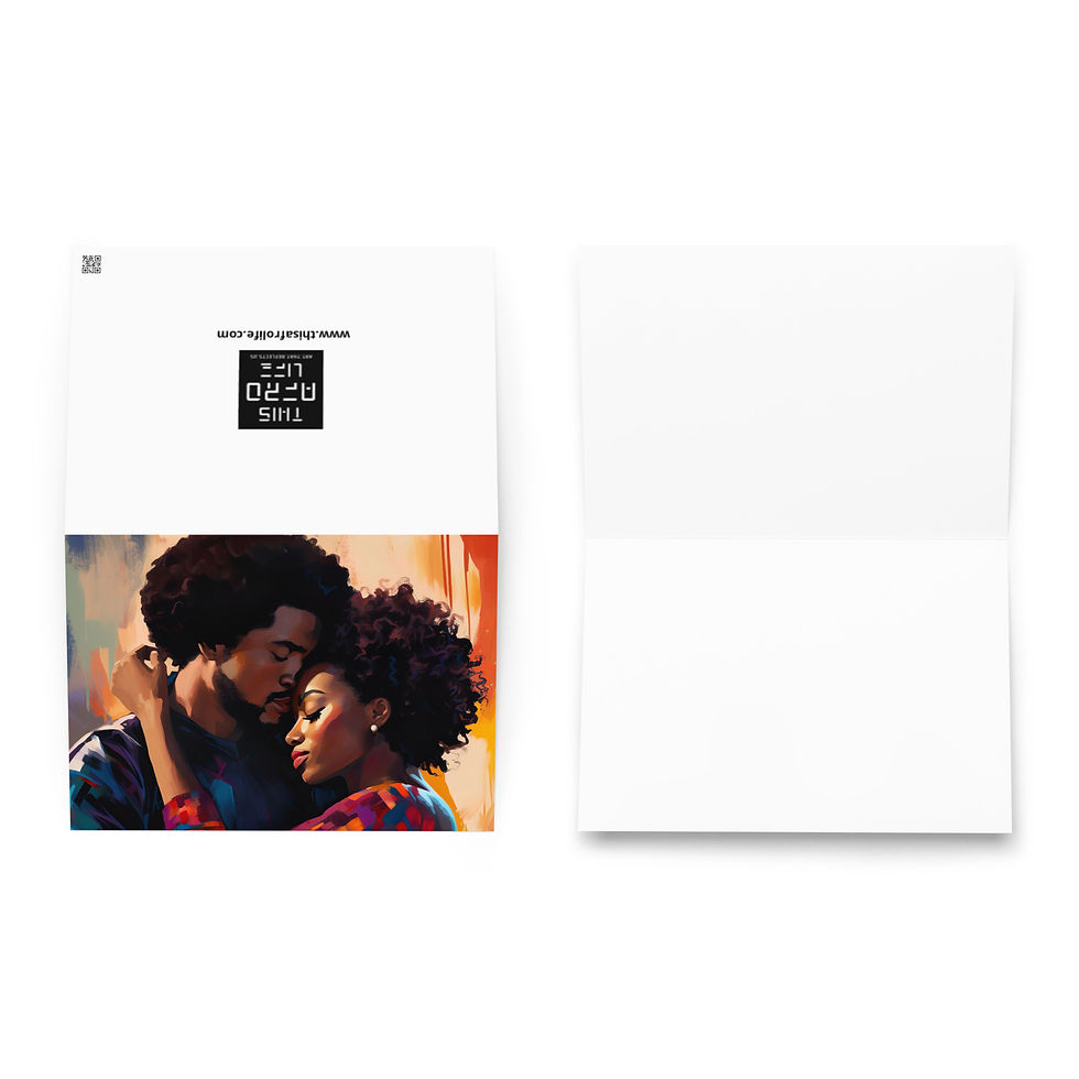 Thumbnail: 4a Expressionism Afro Couple Greeting Card