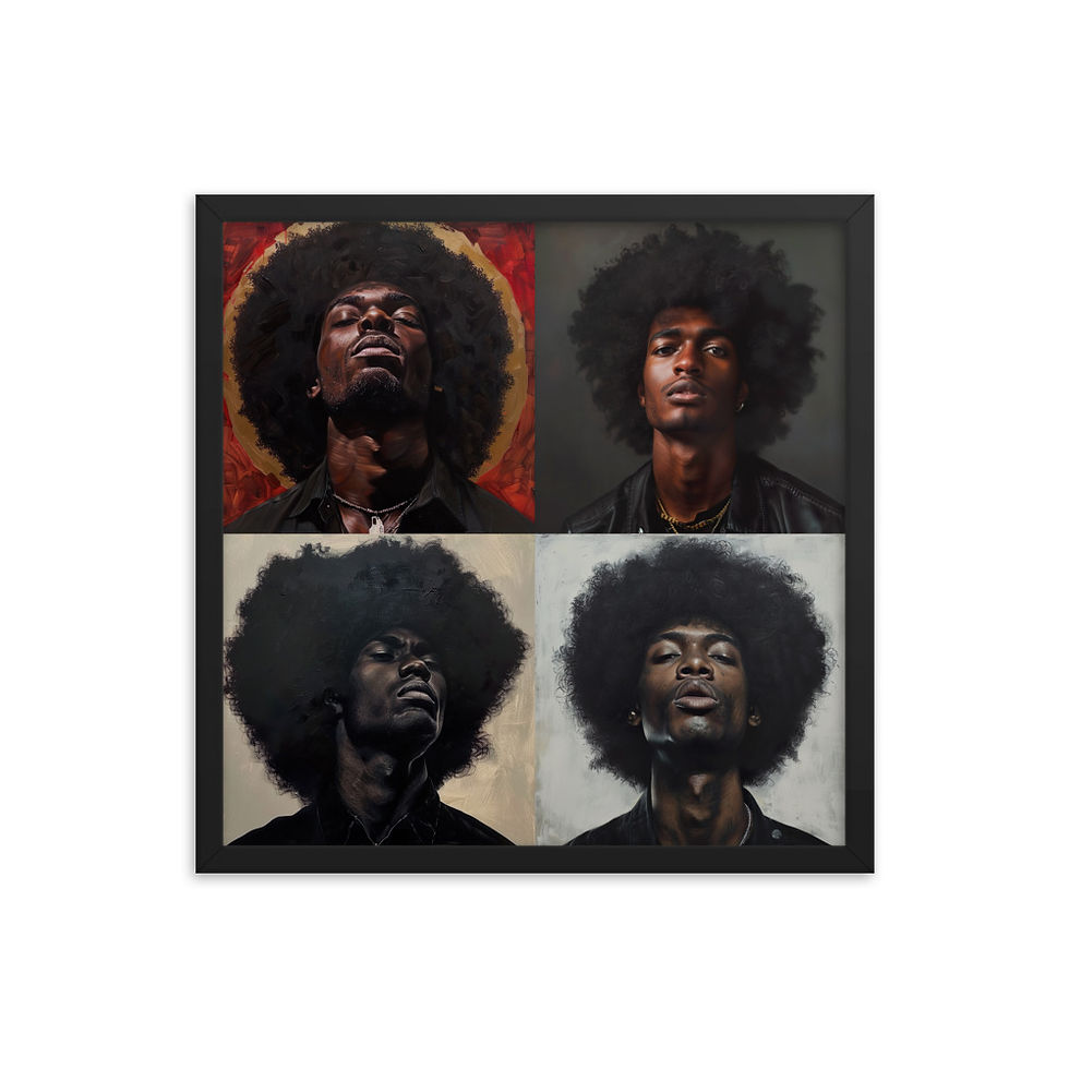 Thumbnail: All 4 Realist Art Afro Men Framed Art Print
