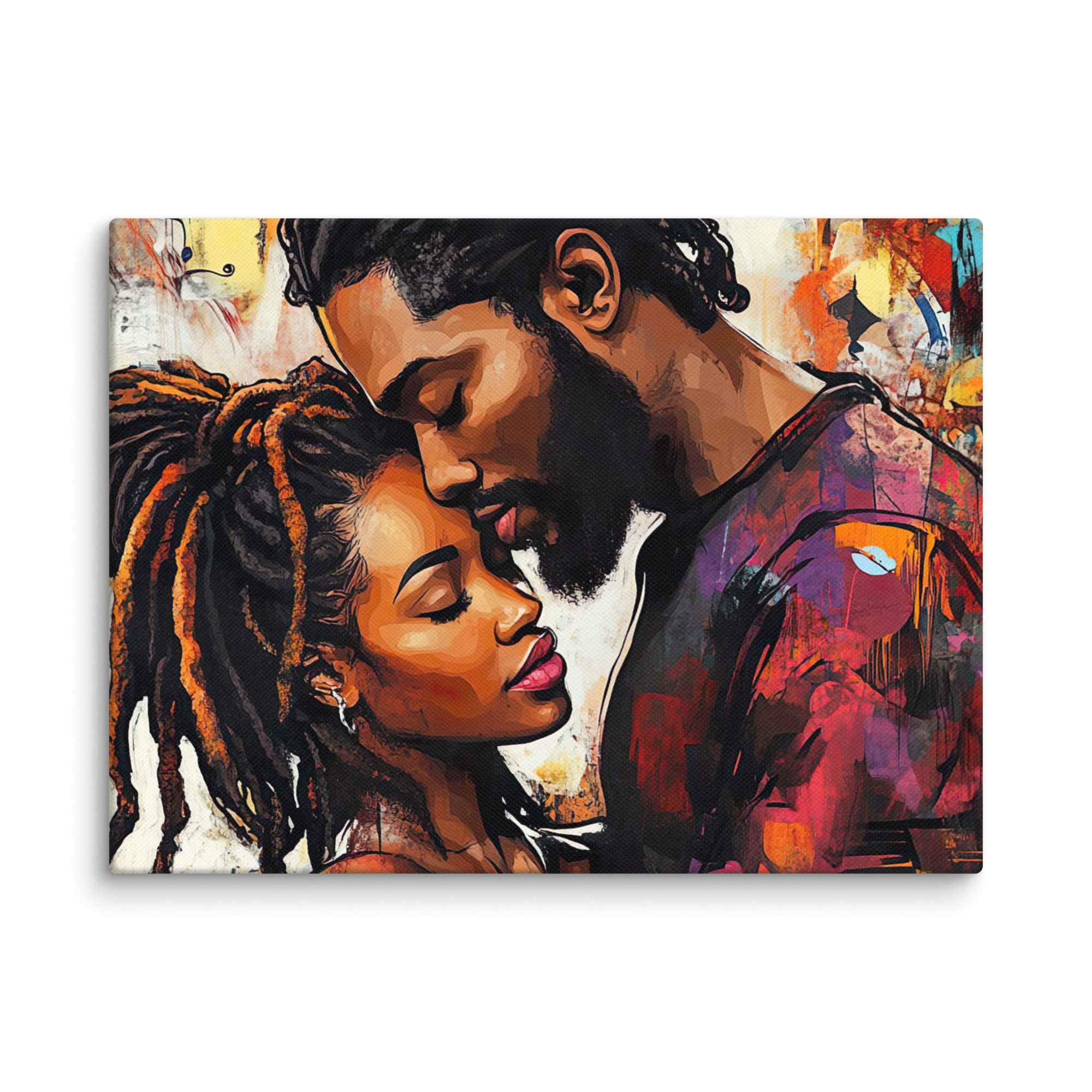 2 Graffiti Art Dreadlocks Couple Canvas Wall Art