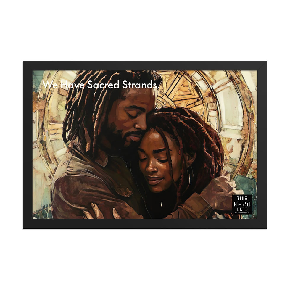 Thumbnail: 4 Self Love Dreadlocks Couple Framed Art Print