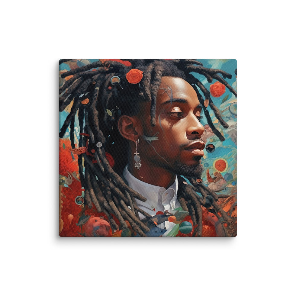 Thumbnail: 3 Surrealism Art Dreadlocks Man Canvas Wall Art