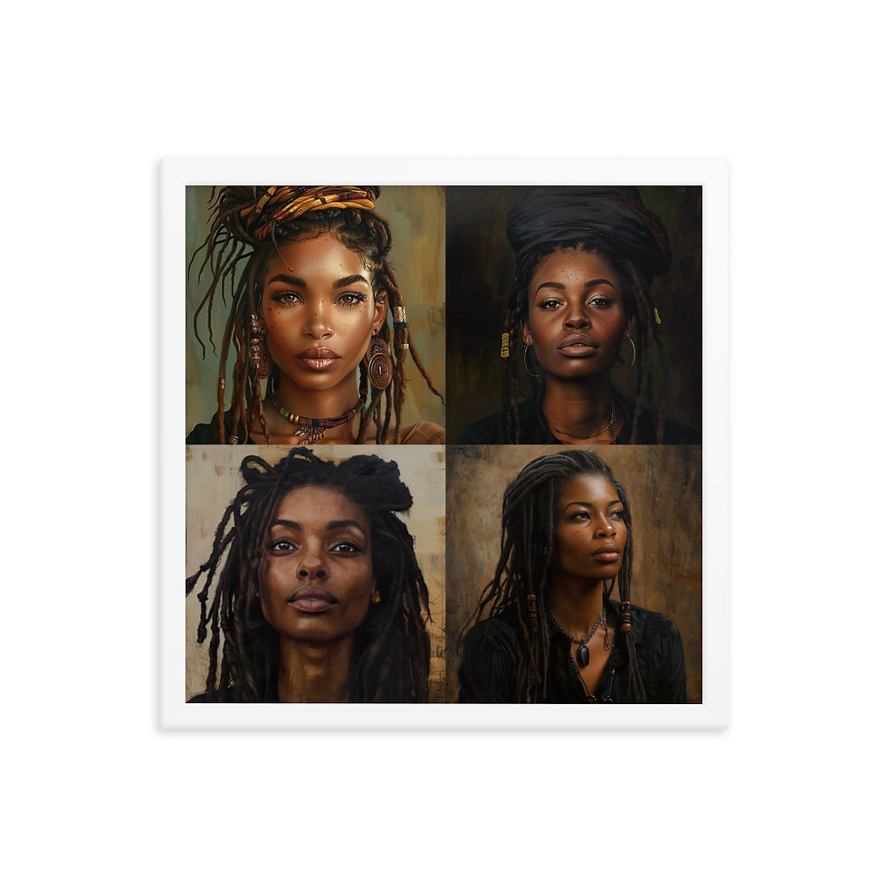 Thumbnail: All 4 Realist Art Dreadlocks Women Framed Art Print