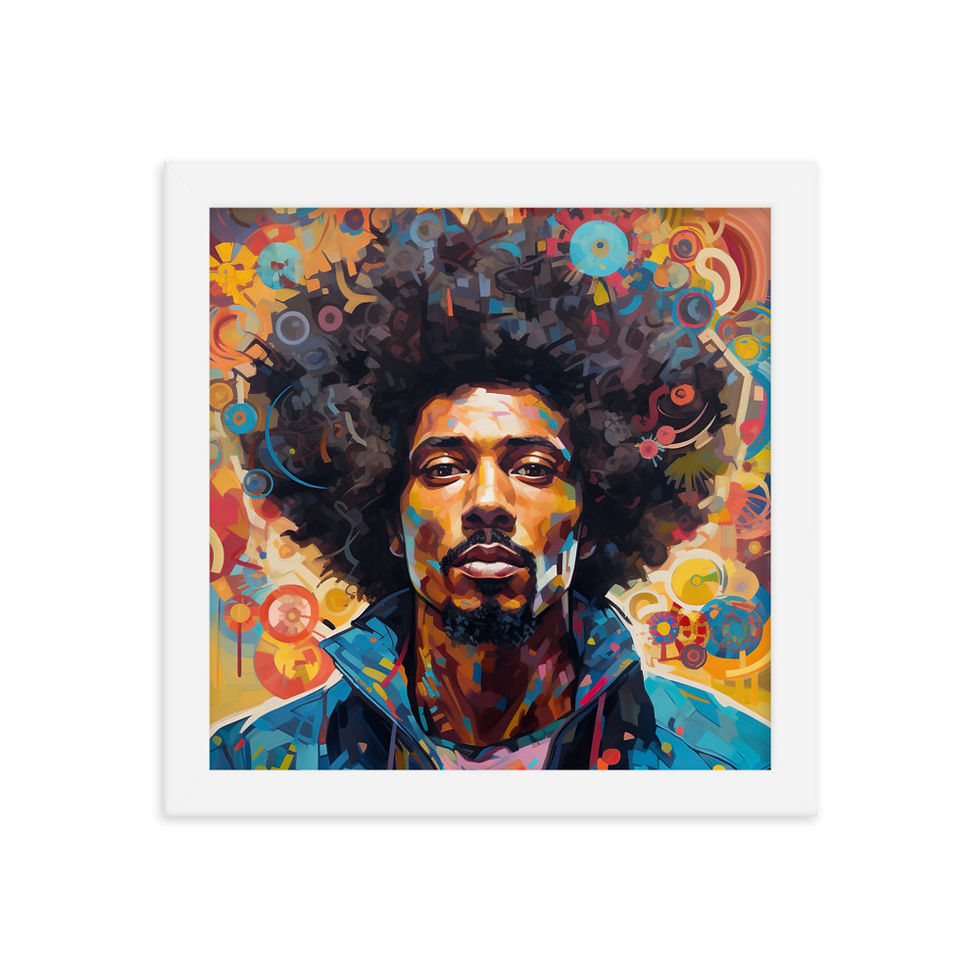 Thumbnail: 1a Post Expressionism Afro Man Framed Art Print