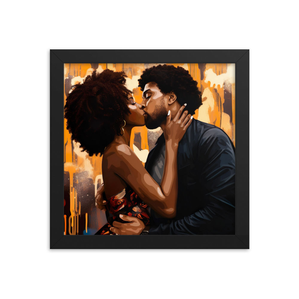 3a Expressionism Afro Couple Framed Art Print