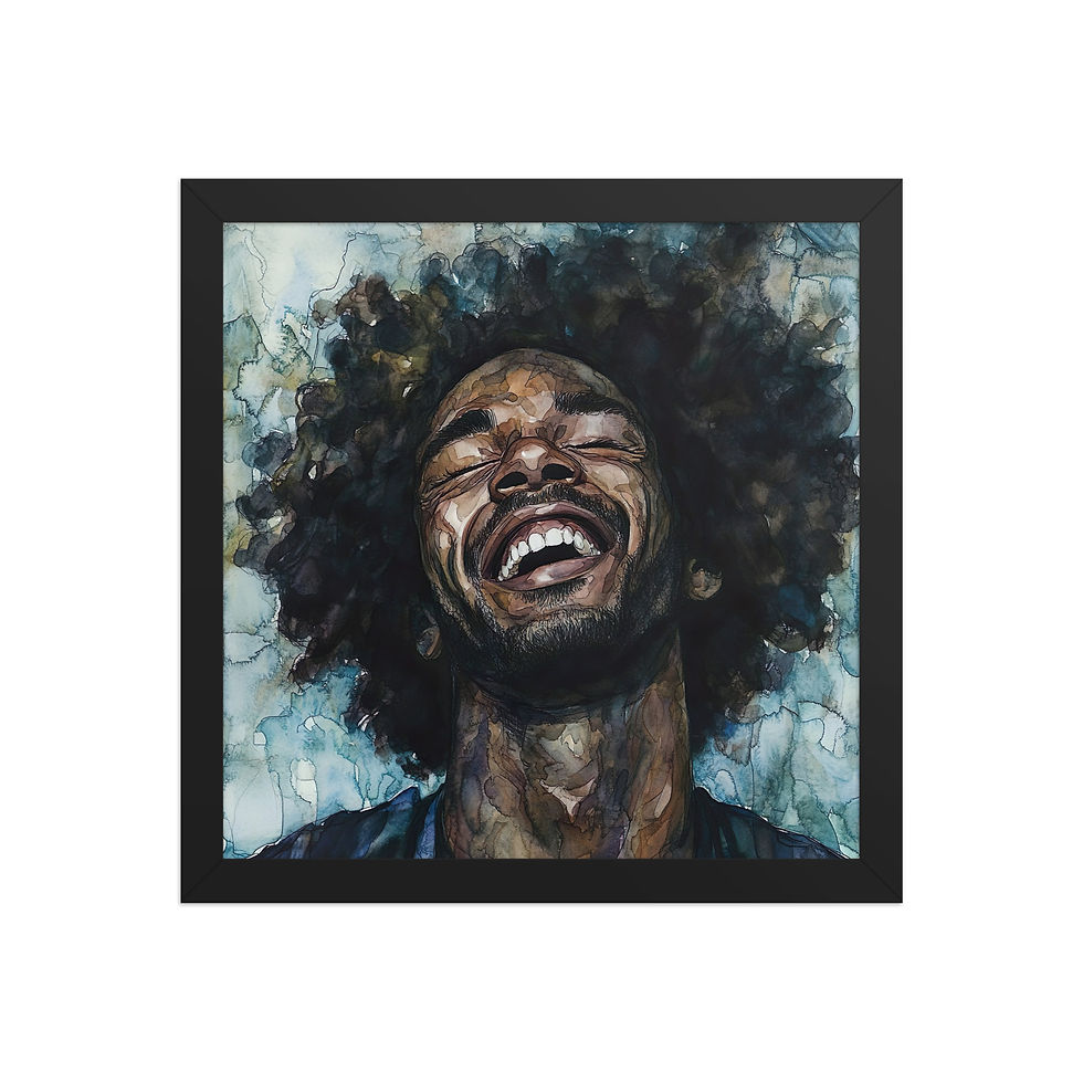 Thumbnail: 3 Watercolour Afro Man Framed Art Print