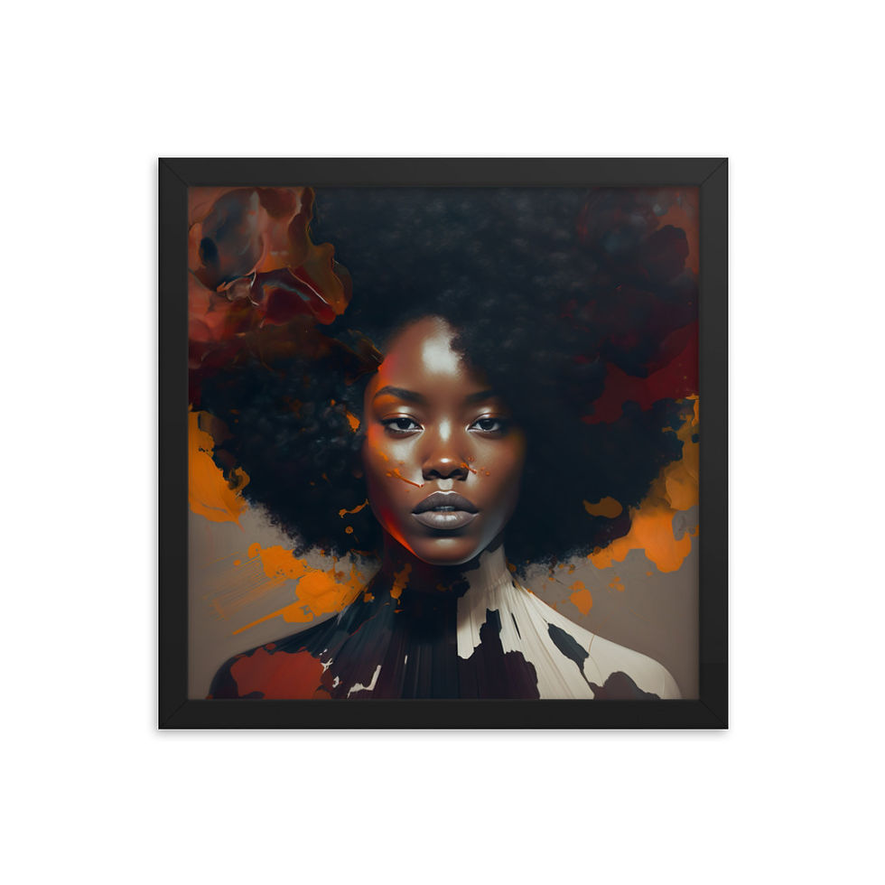 Thumbnail: 3 Abstract Afro Woman Framed Art Print