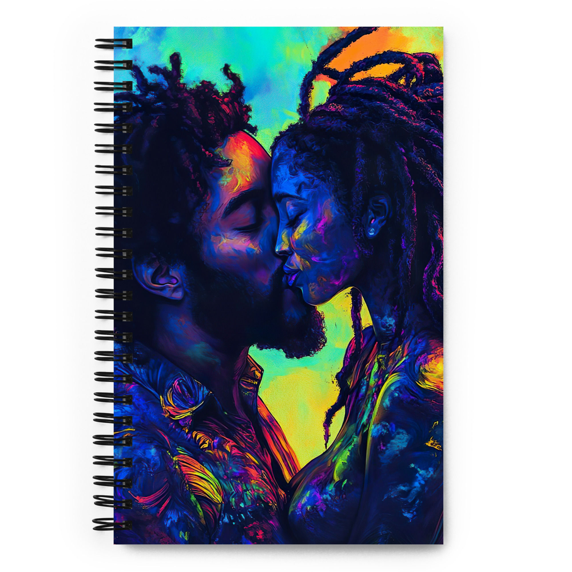 1 Fluorescent Art Dreadlocks Couple Spiral Notebook