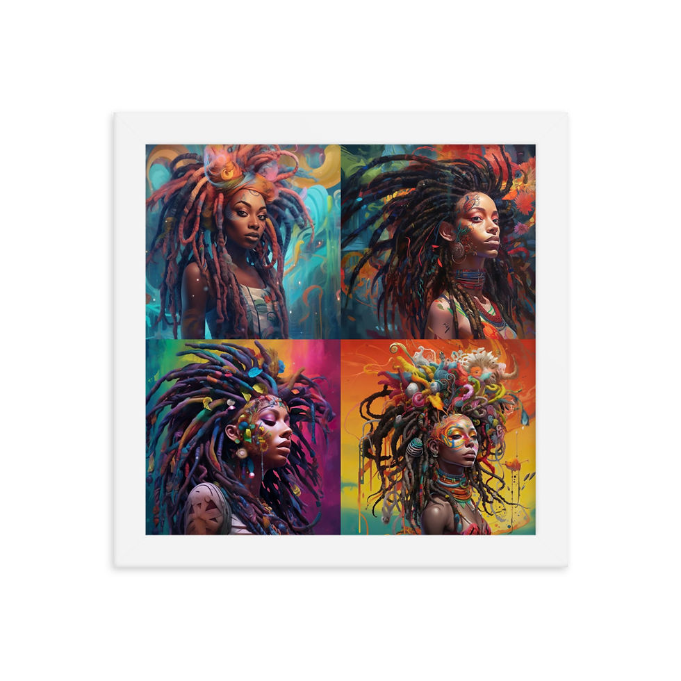Thumbnail: All 4 Surrealism Dreadlocks Women Framed Art Print