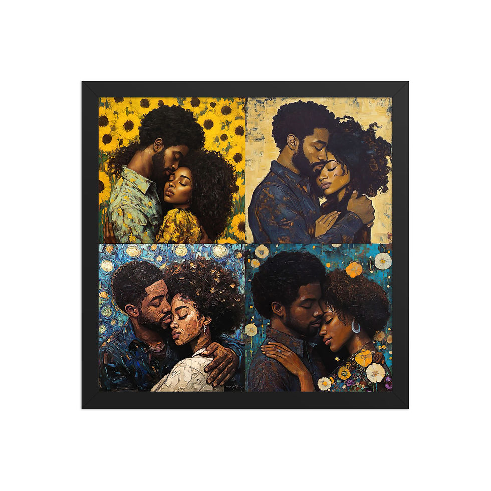 Thumbnail: Influence Collection 4 – All 4 Afro Couples Framed Art Print