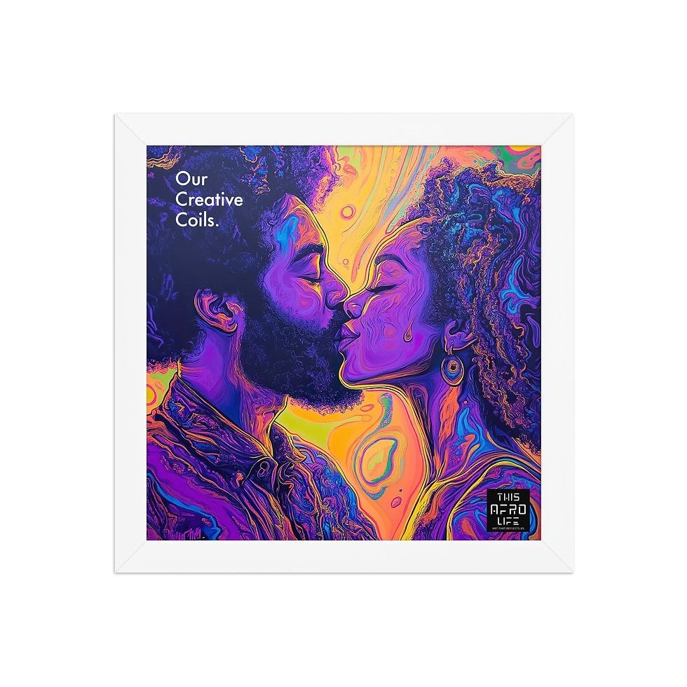 Thumbnail: 3 Boldness Afro Couple Framed Art Print