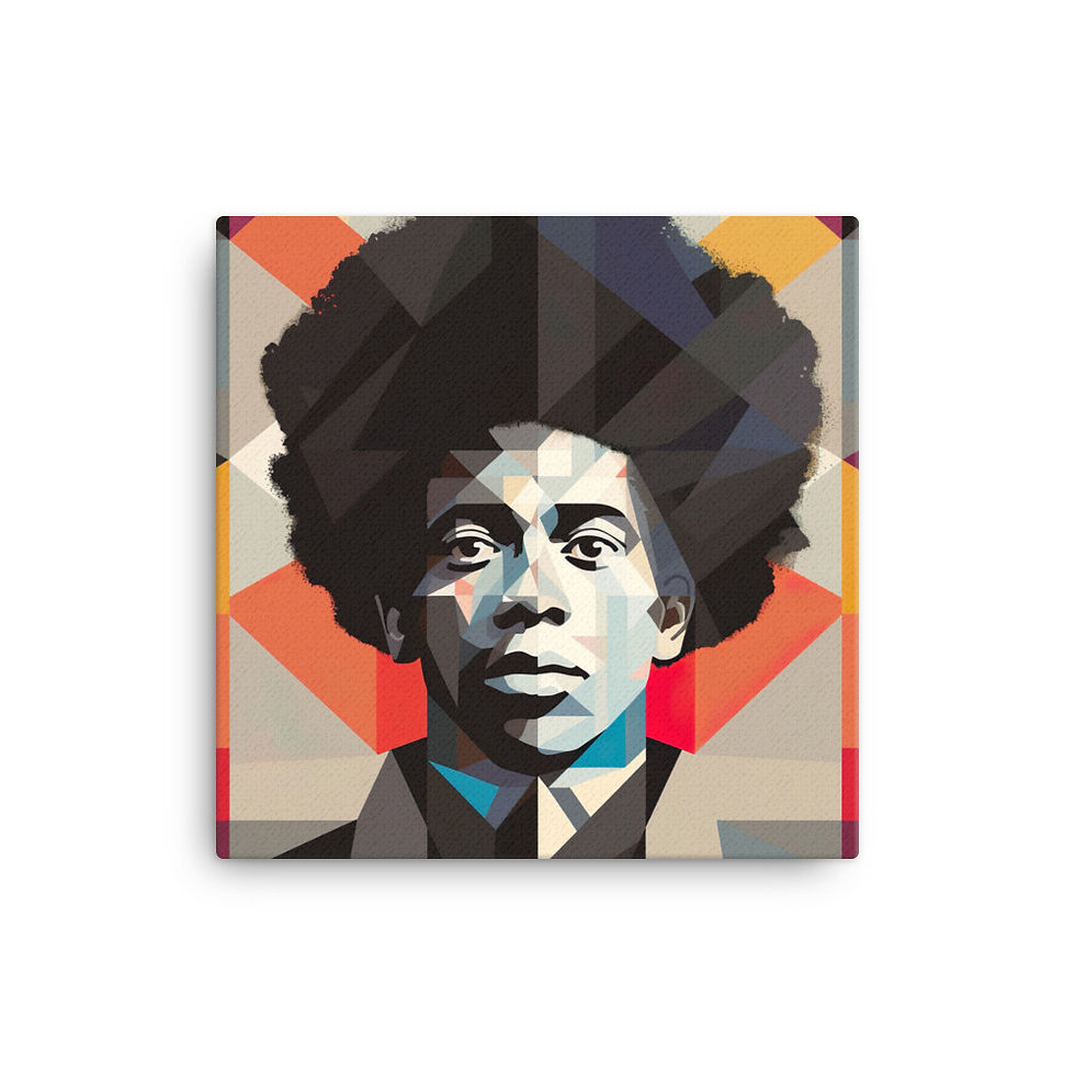 Thumbnail: 4 Bauhaus Geo Afro Man Canvas Wall Art