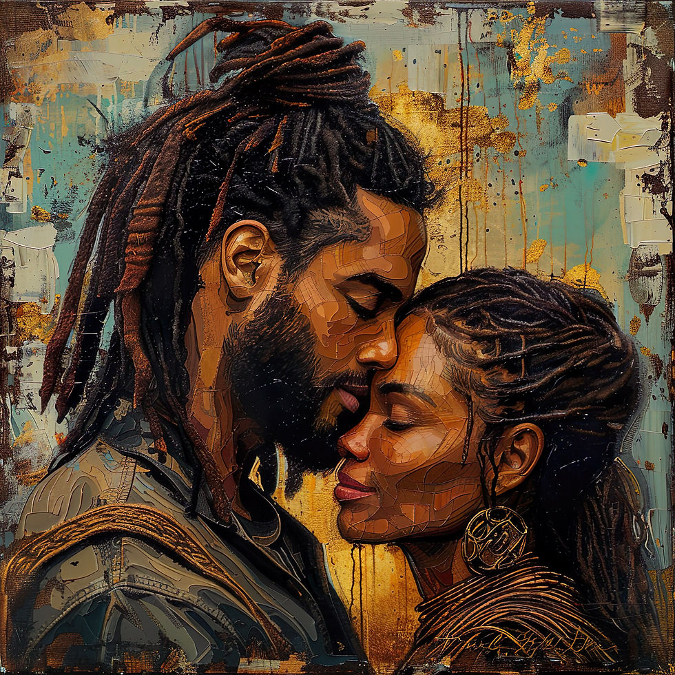 Thumbnail: 1 Renaissance Art Dreadlocks Couple Spiral Notebook