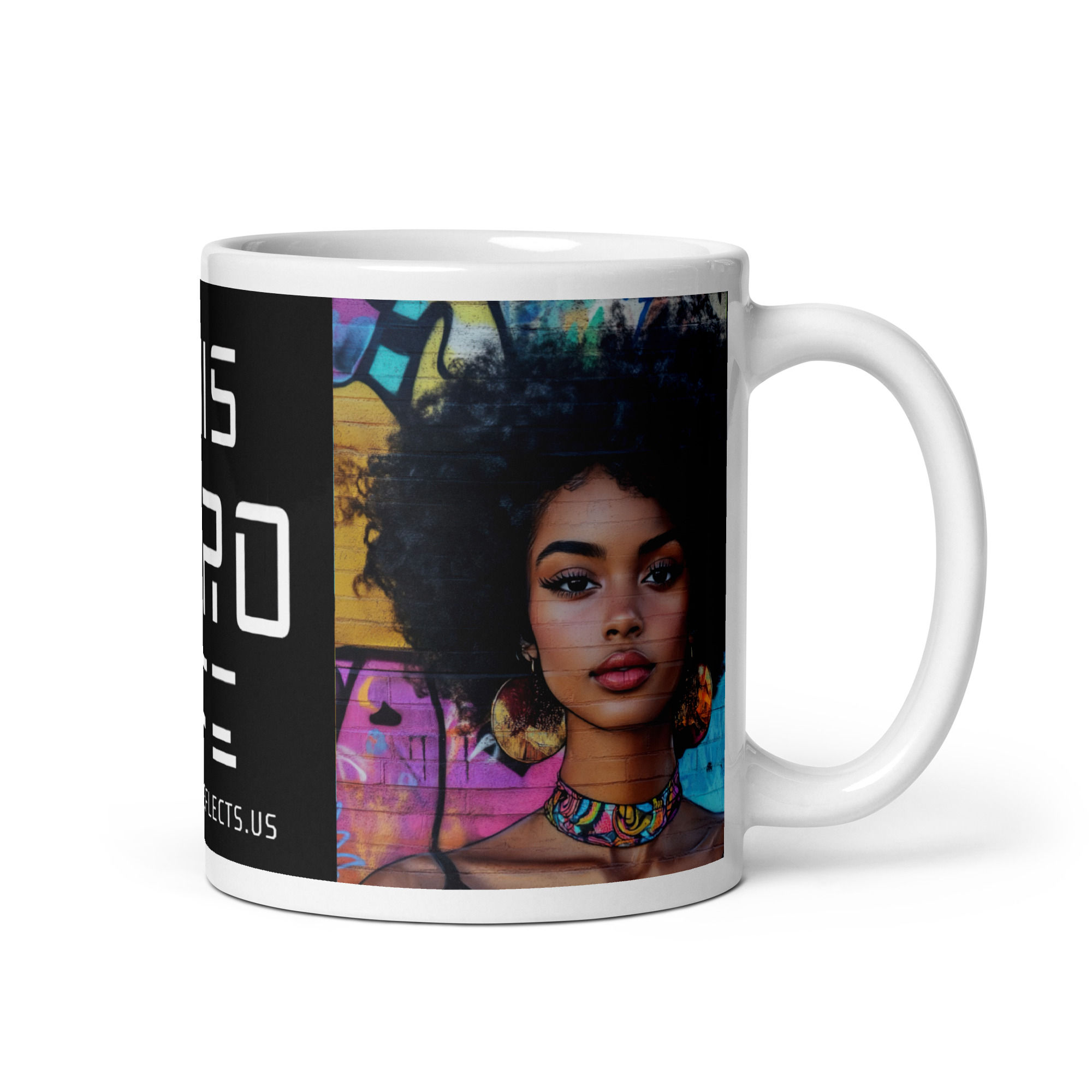 2 Graffiti Art Afro Woman Mug