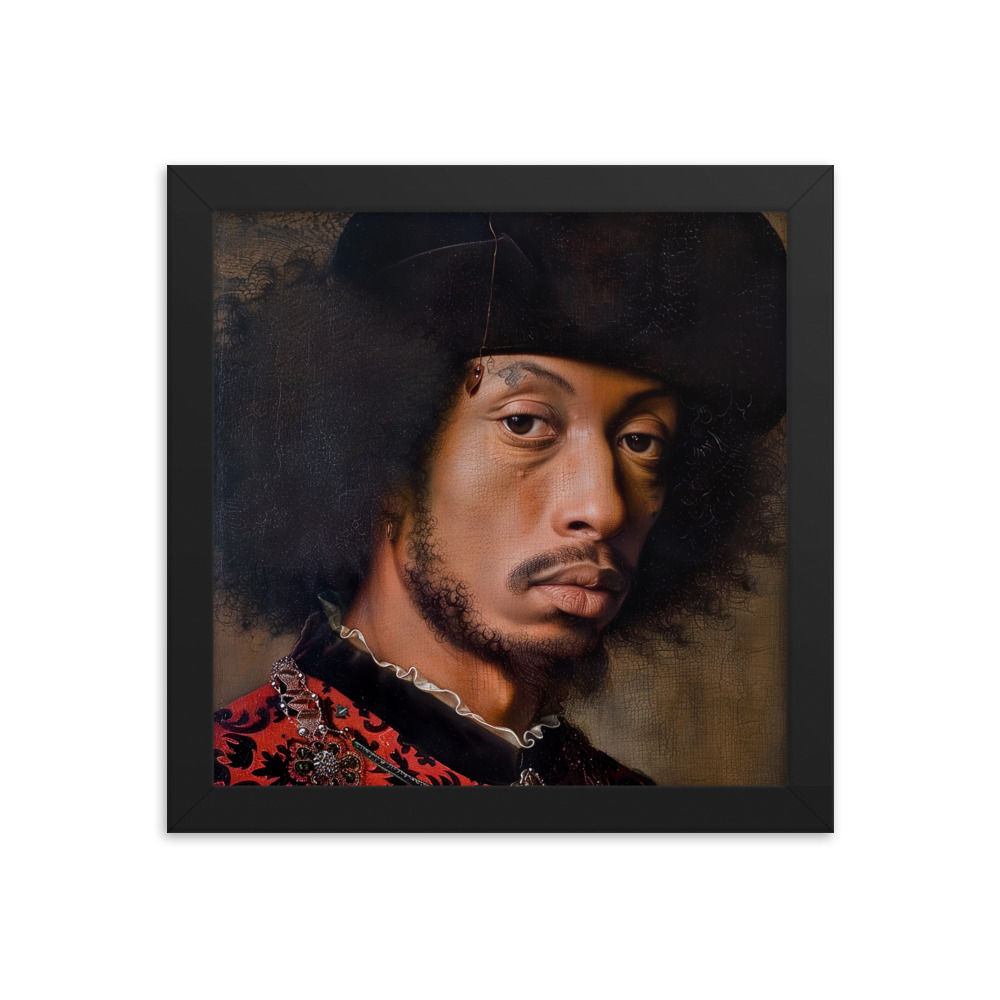 4 Renaissance Art Afro Man Framed Art Print