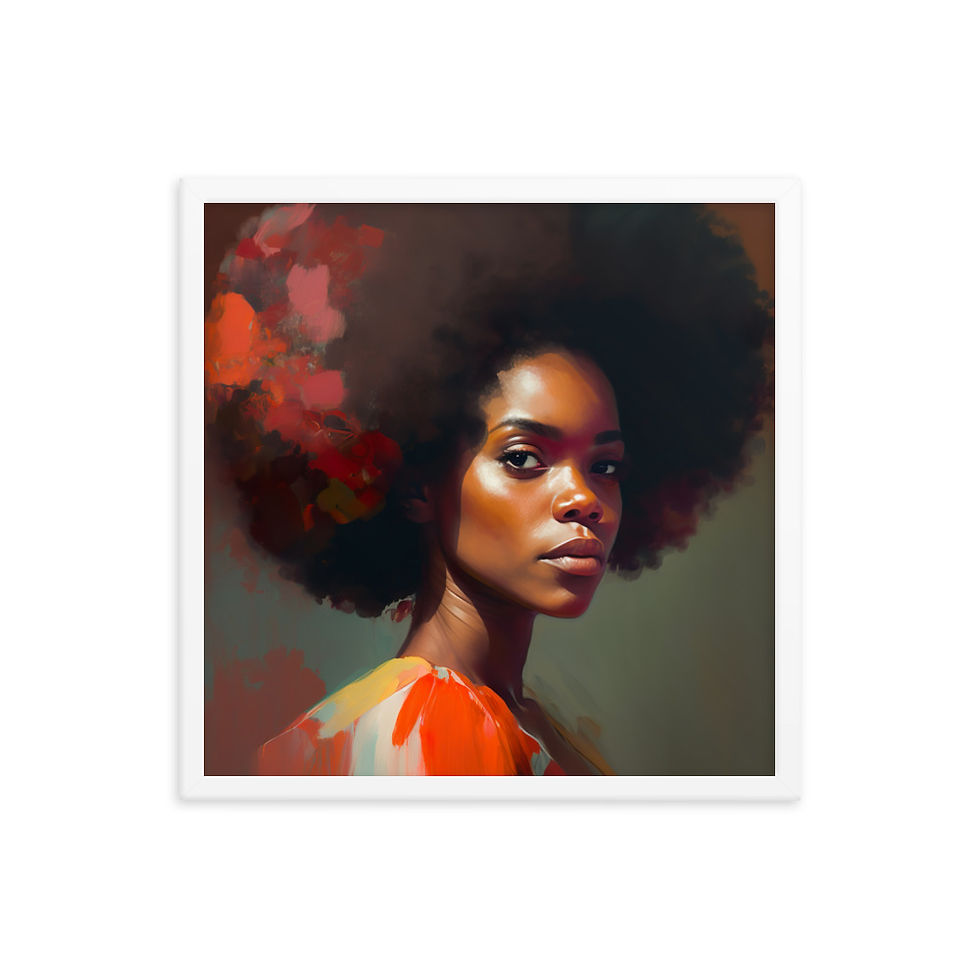 Thumbnail: 3 Impressionism Afro Woman Framed Art Print