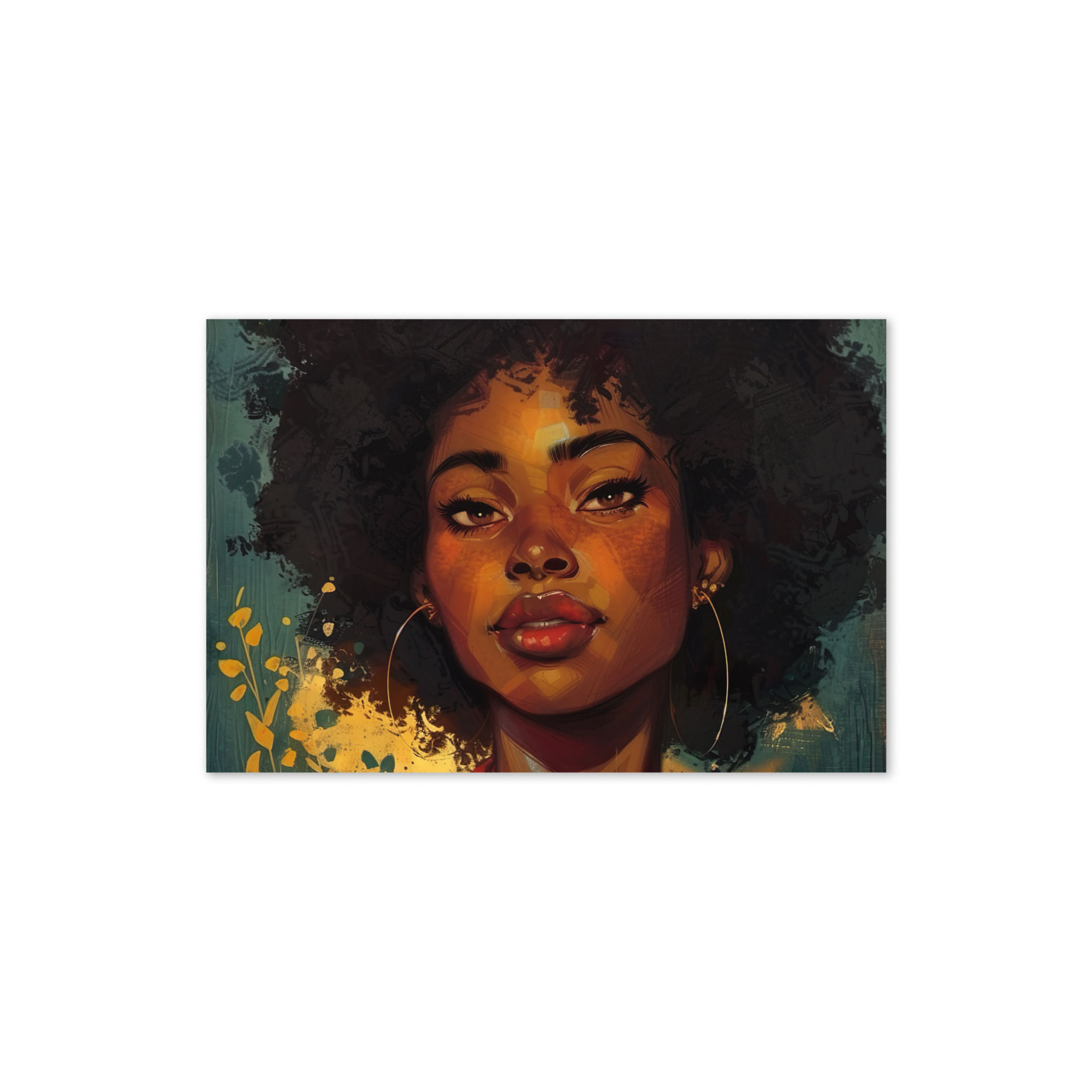 3 Romanticism Art Afro Woman Greeting Card