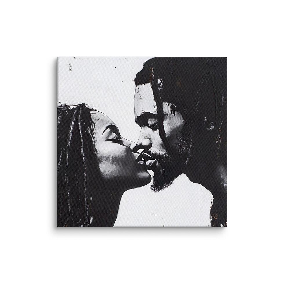 Thumbnail: 3 Modernism Art Dreadlocks Couple Canvas Wall Art