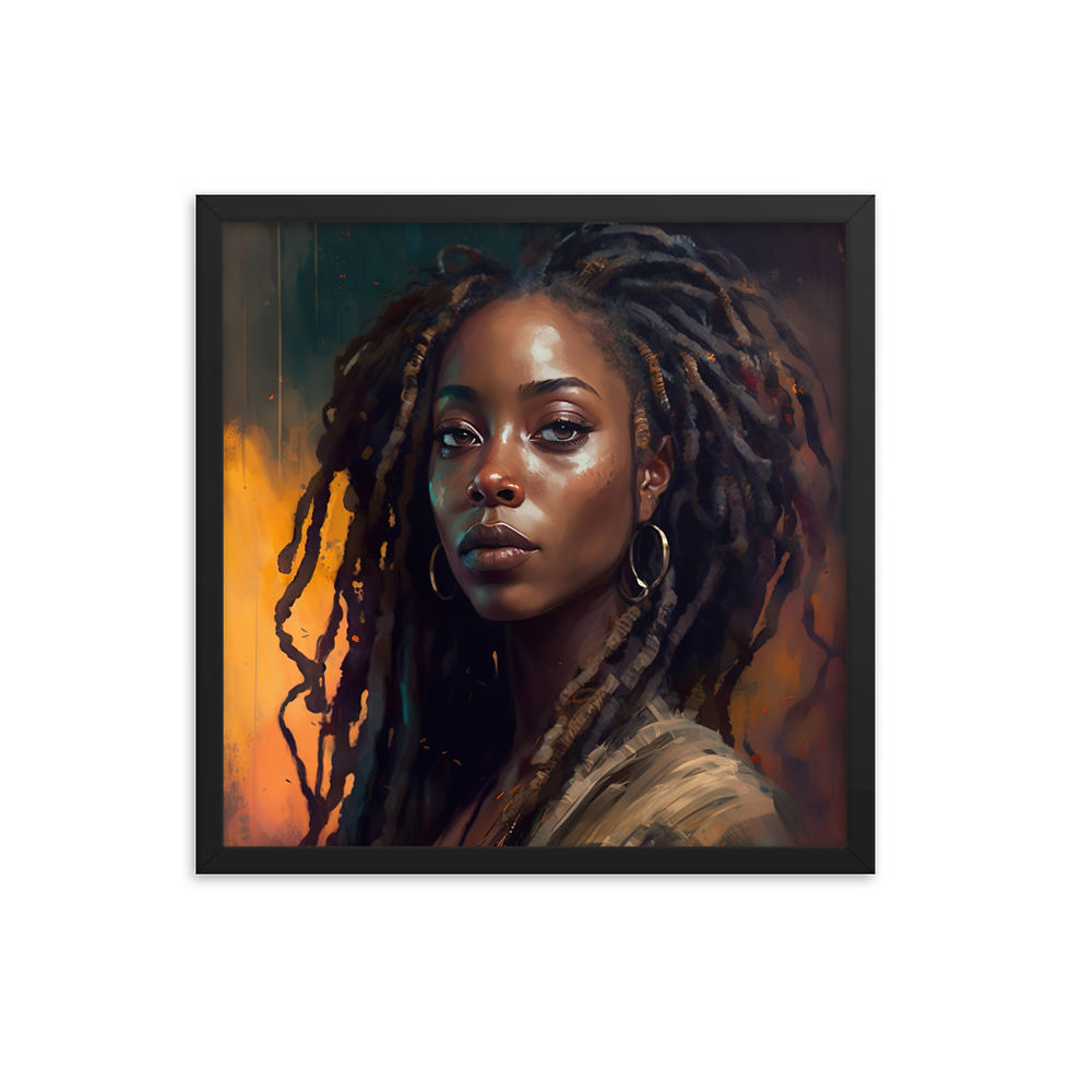 Thumbnail: 4 Impressionism Dreadlocks Woman Framed Art Print