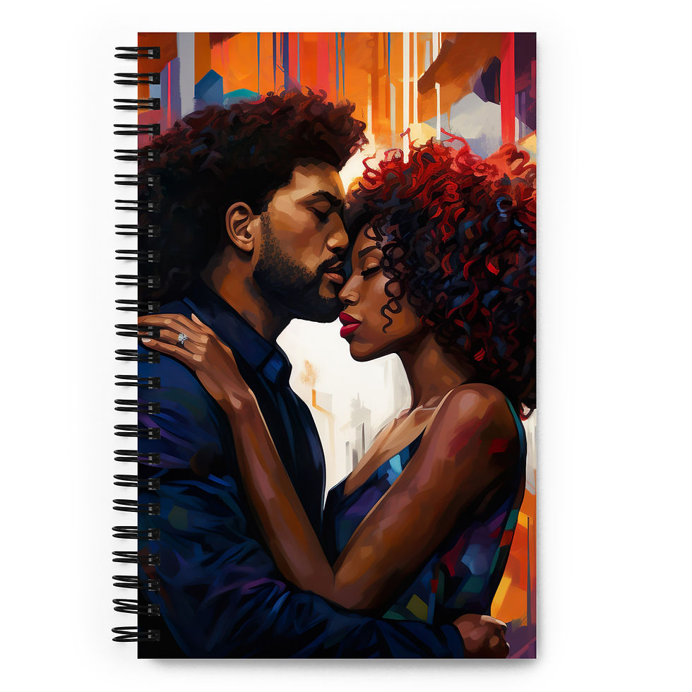 Thumbnail: 2a Expressionism Afro Couple Spiral Notebook