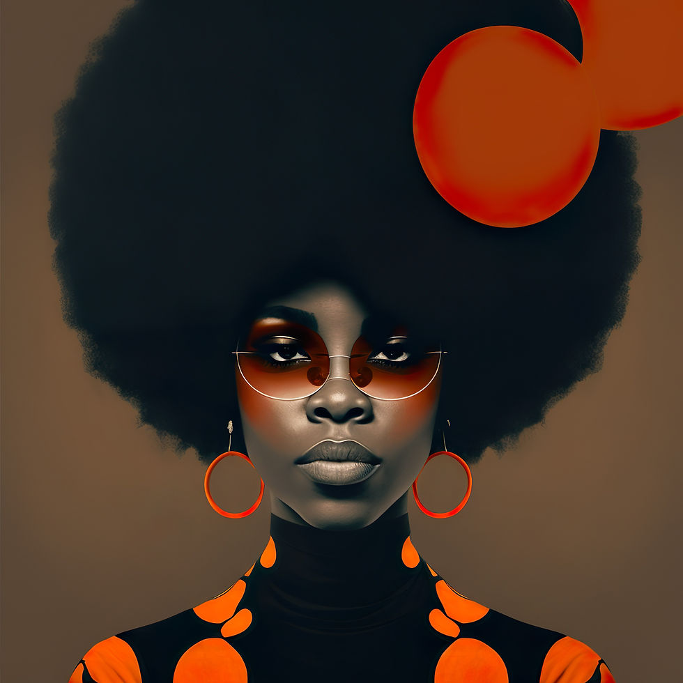 Thumbnail: 1 Bauhaus Afro Woman Greeting Card