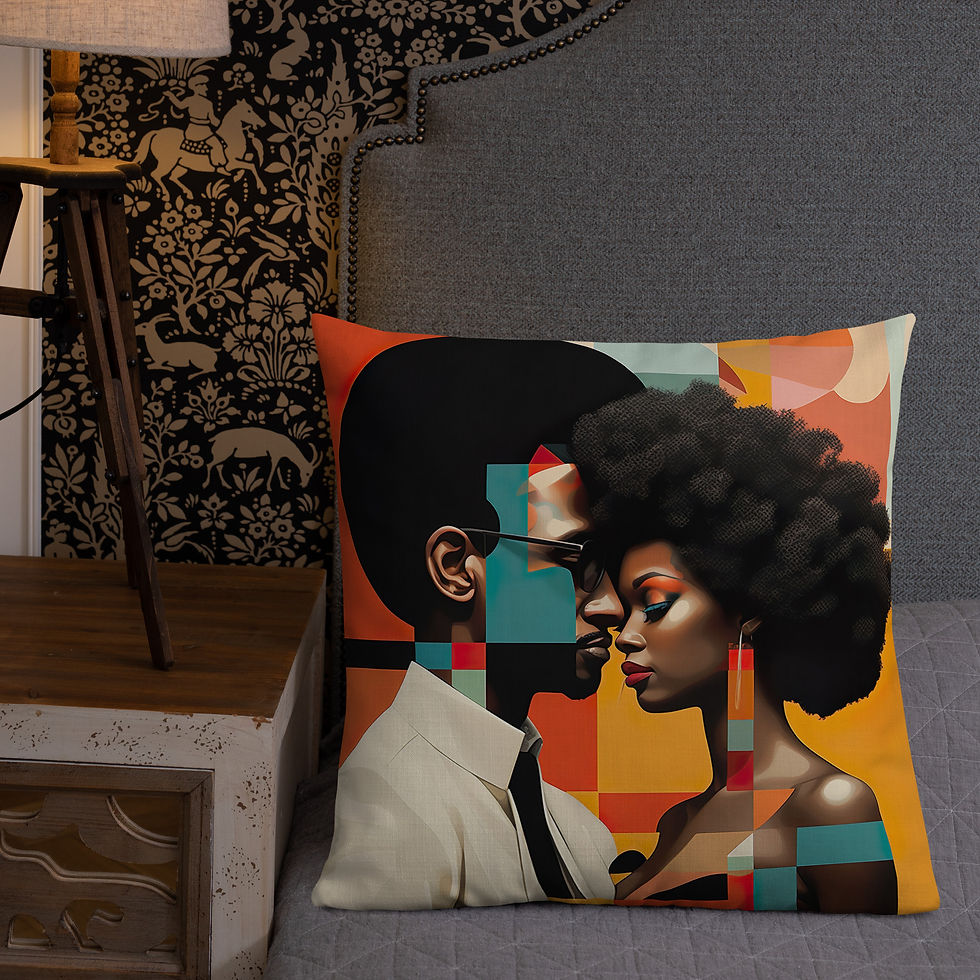 Thumbnail: 1 Bauhaus Geo Afro Couple Premium Cushion