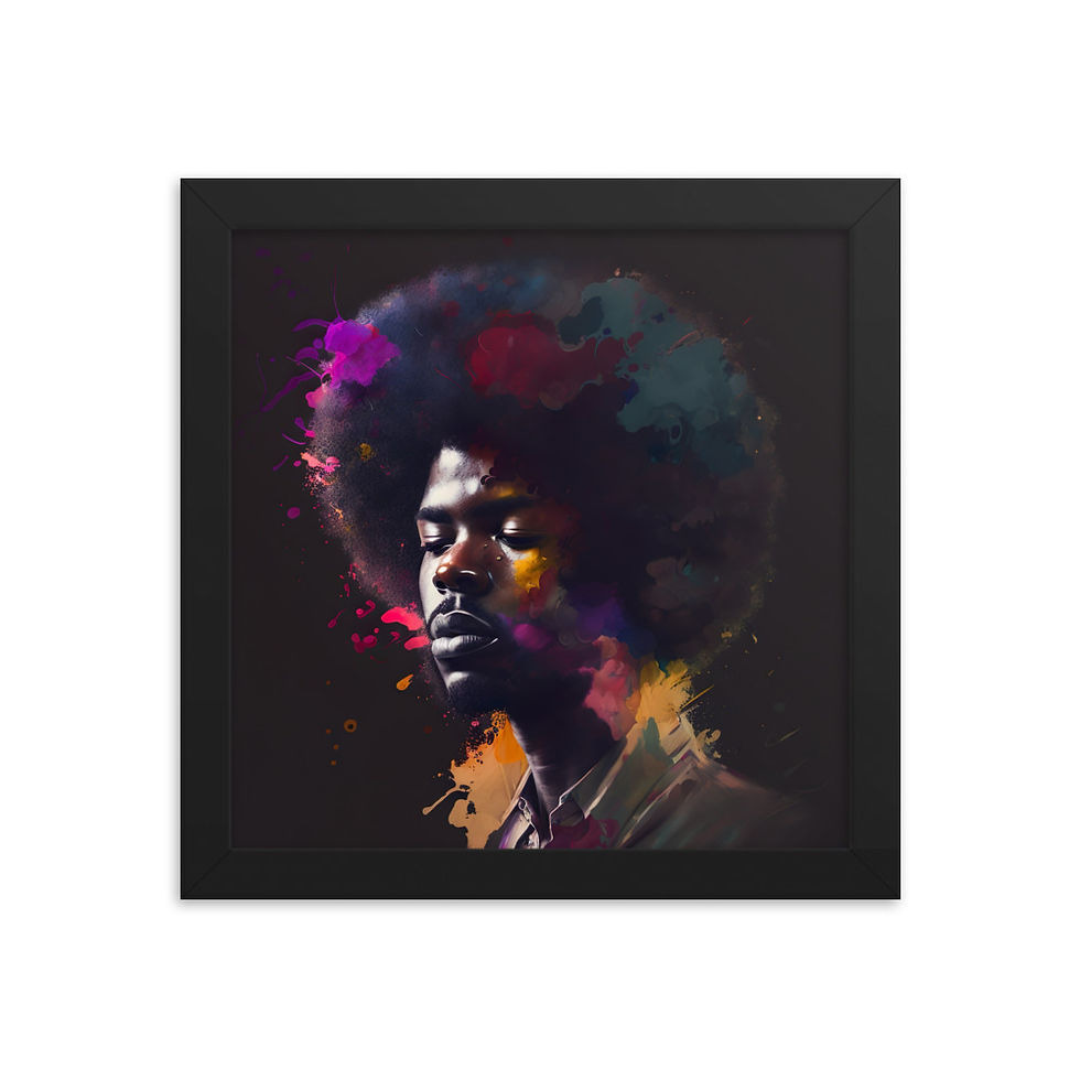 Thumbnail: 3 Abstract Afro Man Framed Art Print