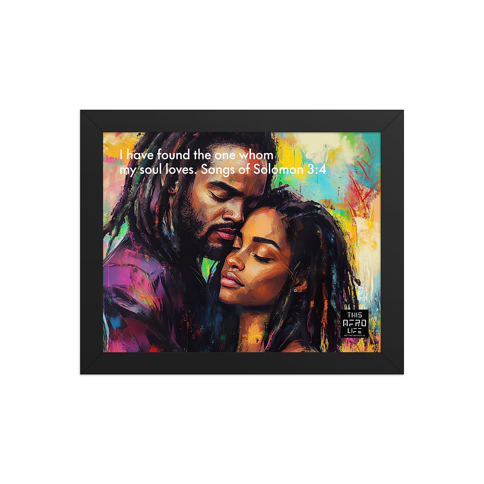 Thumbnail: 1 Biblical Graffiti Dreadlocks Couple Framed Art Print