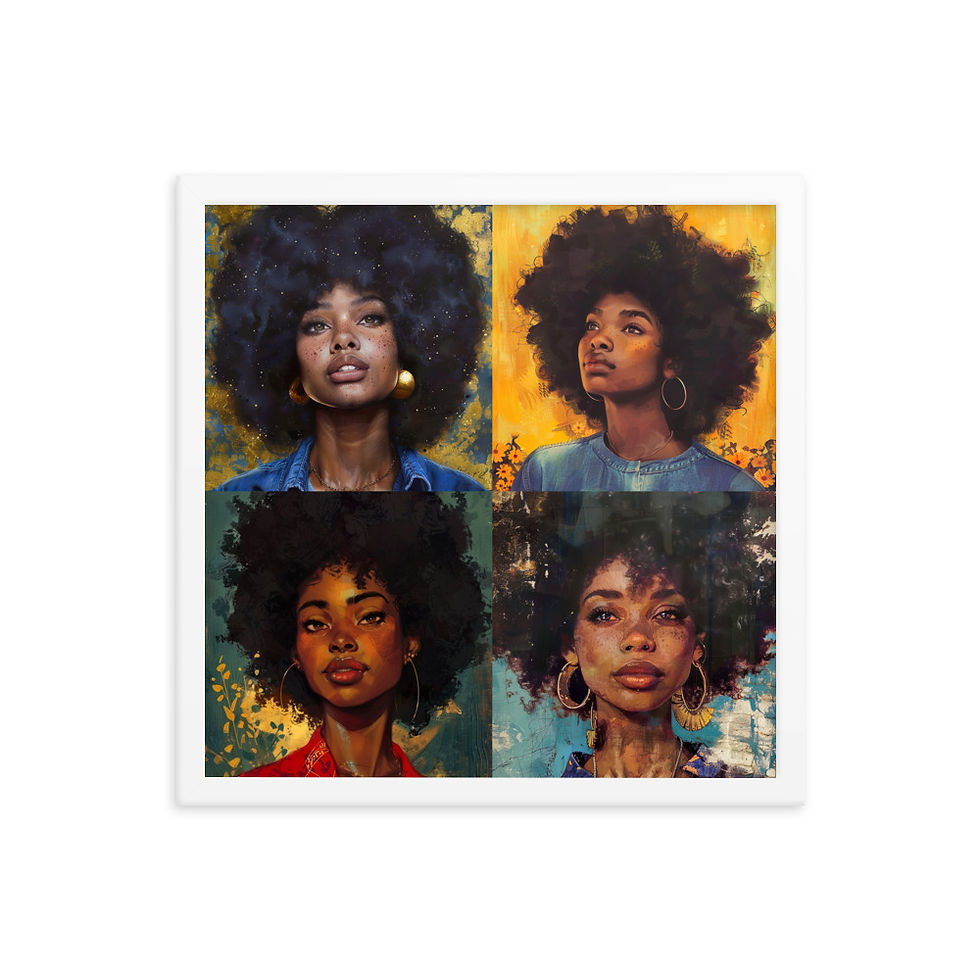 Thumbnail: All 4 Romanticism Art Afro Women Framed Art Print