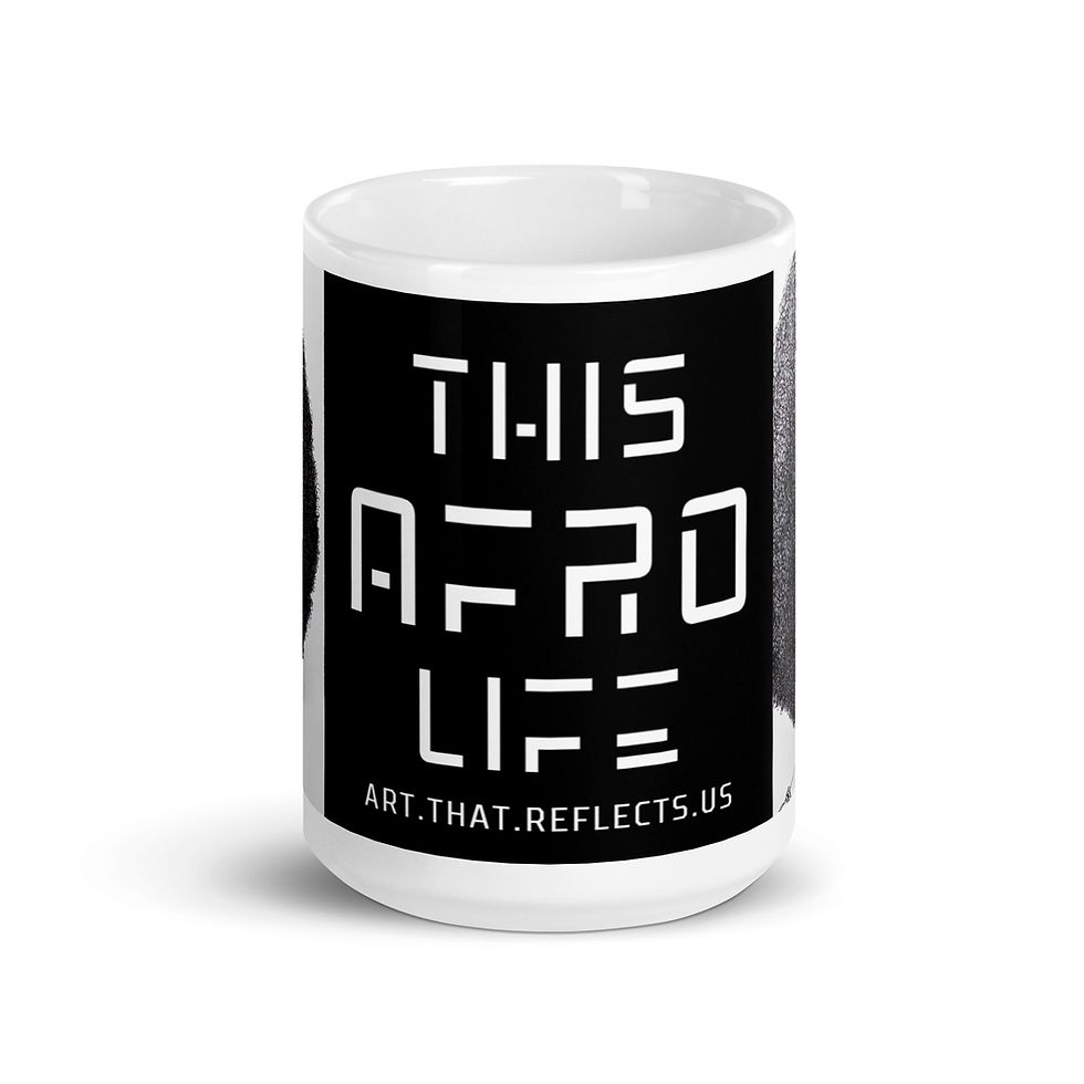 Thumbnail: 4 Pen & Ink Etched Art Afro Woman Mug