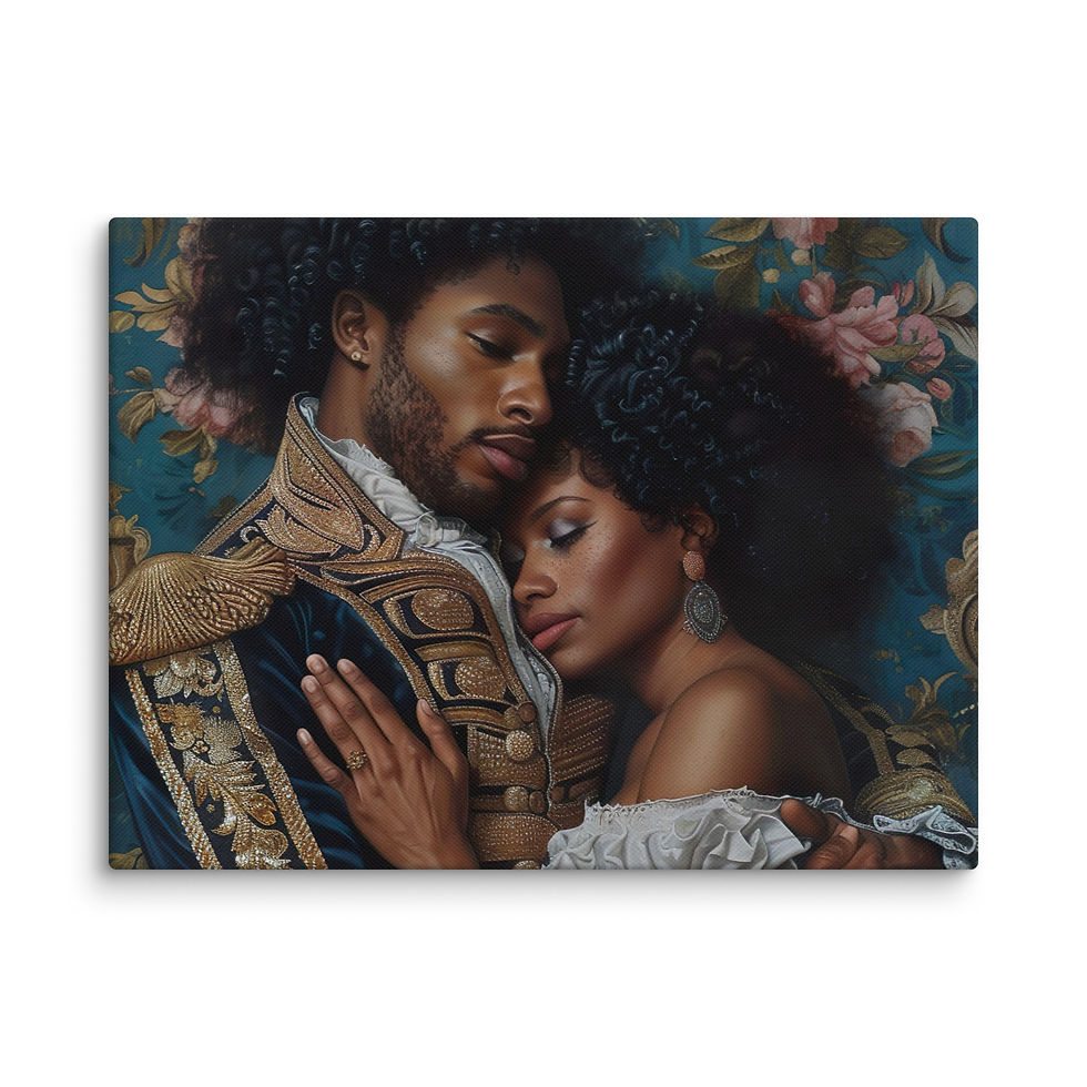 Thumbnail: 1 Rococo Art Afro Couple Canvas Wall Art