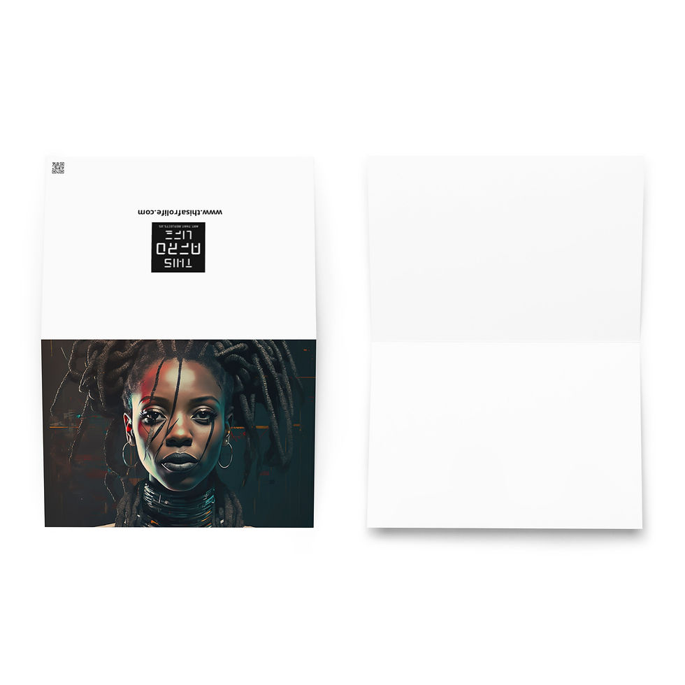 Thumbnail: 3 Bauhaus Dreadlocks Woman Greeting Card