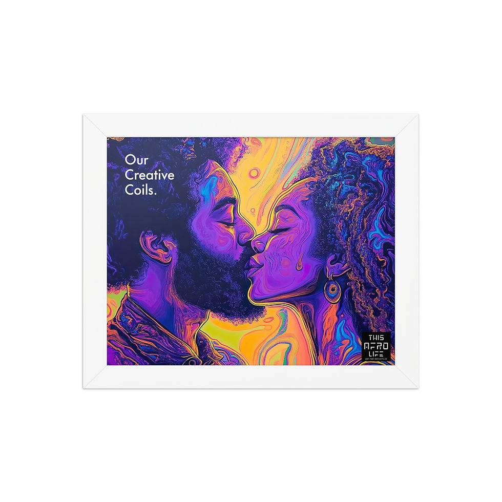 Thumbnail: 3 Boldness Afro Couple Framed Art Print