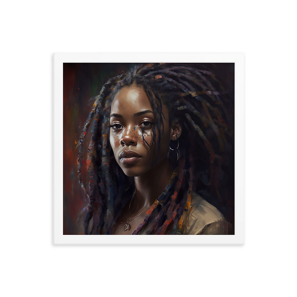 Thumbnail: 2 Impressionism Dreadlocks Woman Framed Art Print