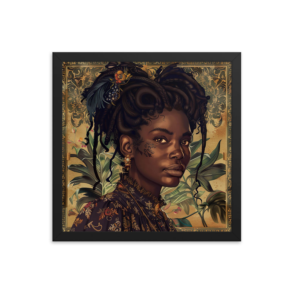 Thumbnail: 1 Rococo Art Dreadlocks Woman Framed Art Print