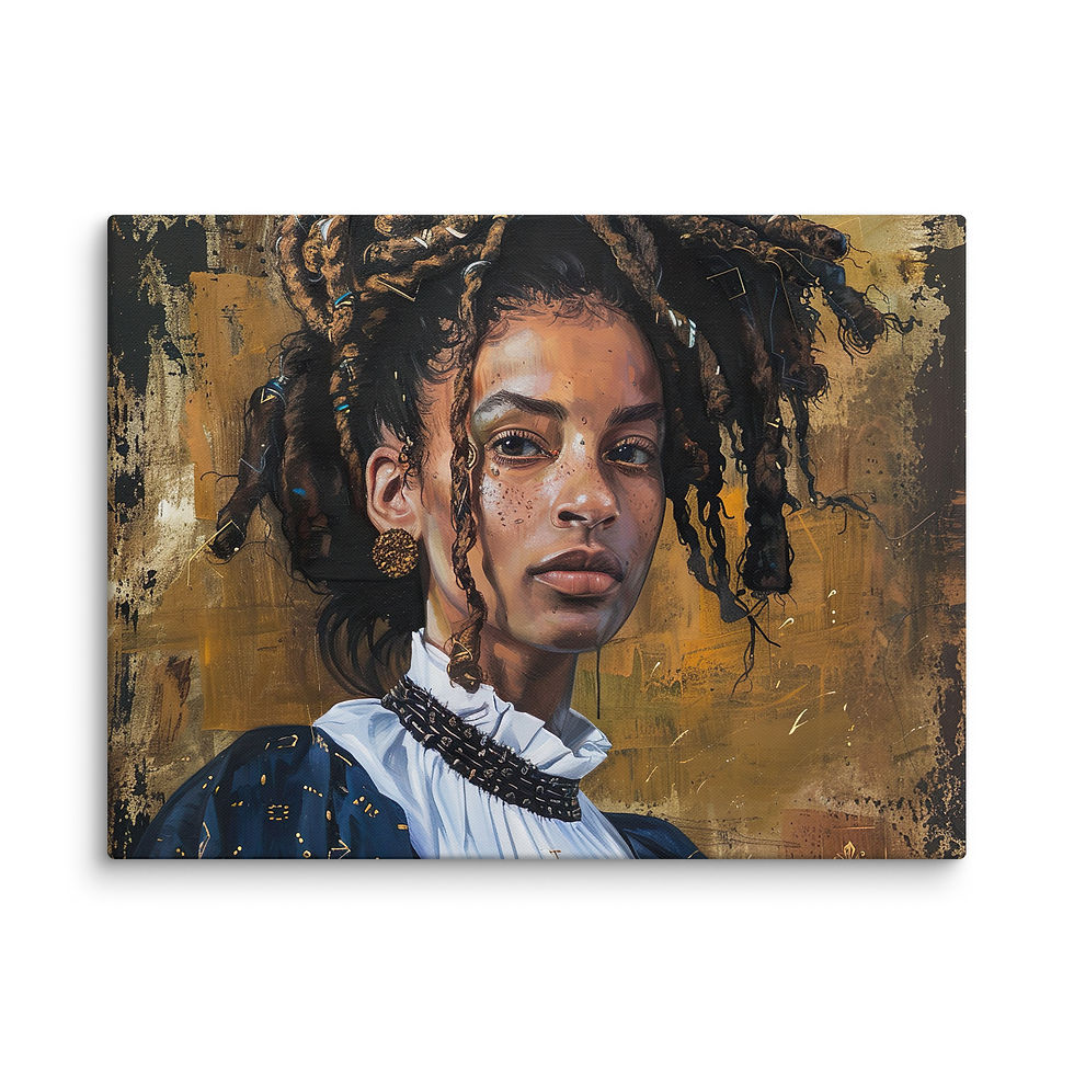 Thumbnail: 4 Renaissance Dreadlocks Woman Canvas Wall Art