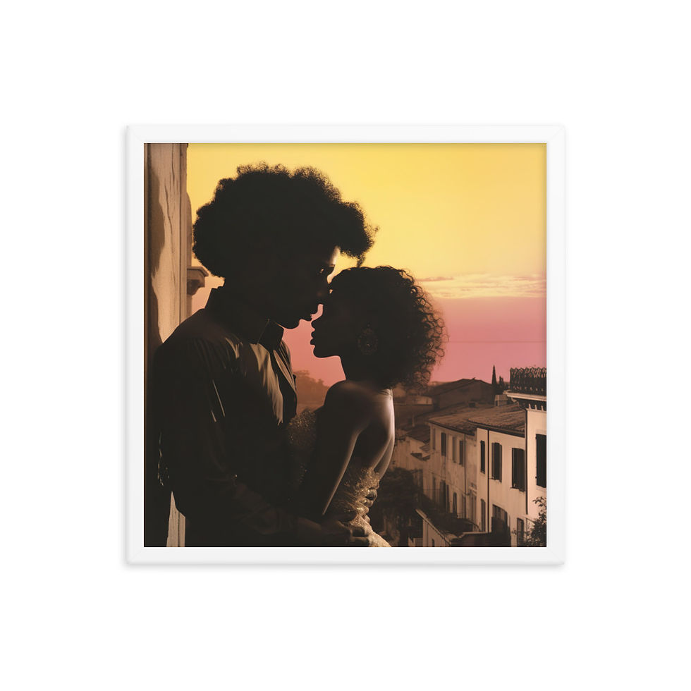 Thumbnail: Influence Collection 1 – Afro Couple Framed Art Print 4