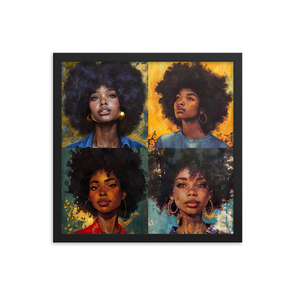 Thumbnail: All 4 Romanticism Art Afro Women Framed Art Print