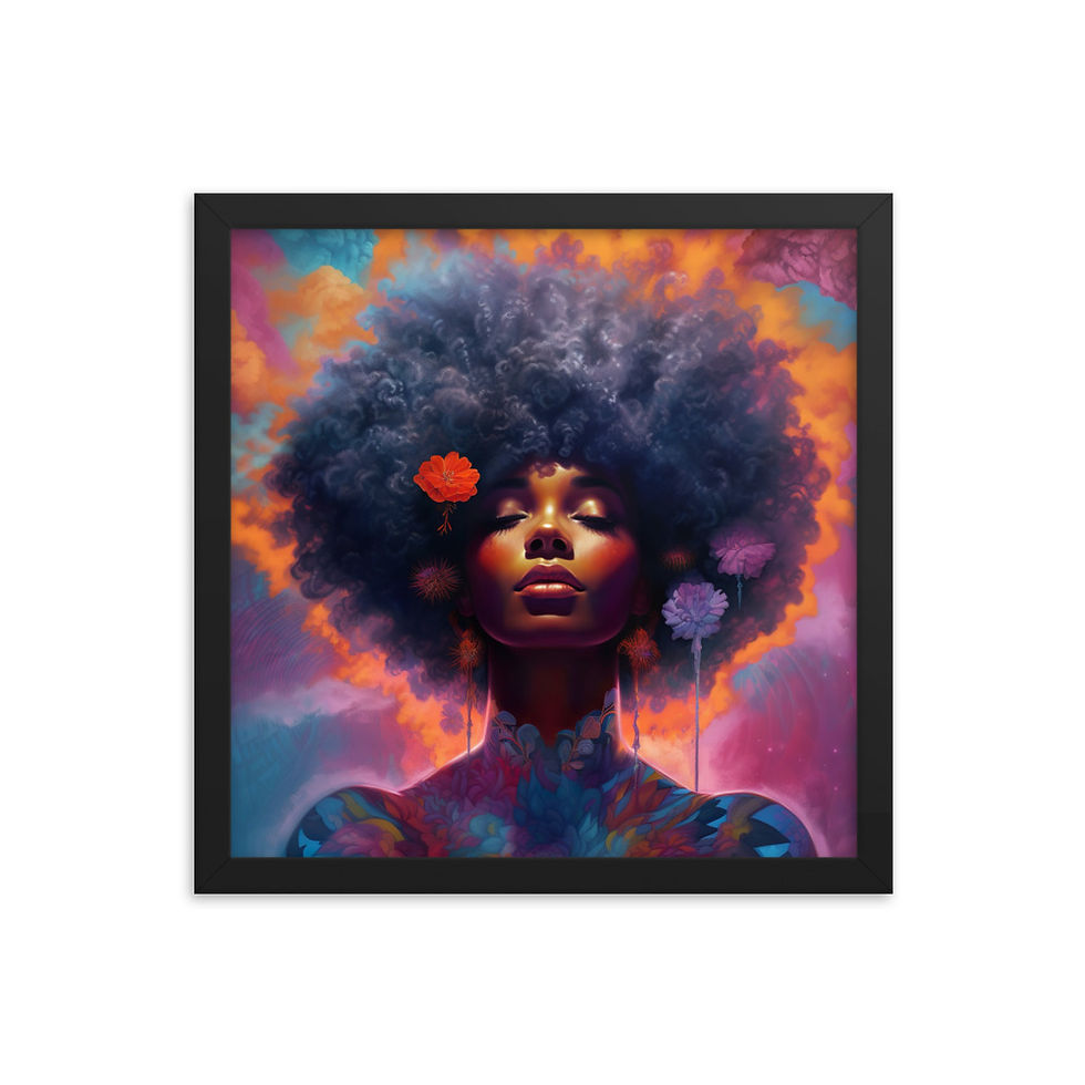 Thumbnail: 1 Surrealism Art Afro Woman Framed Art Print