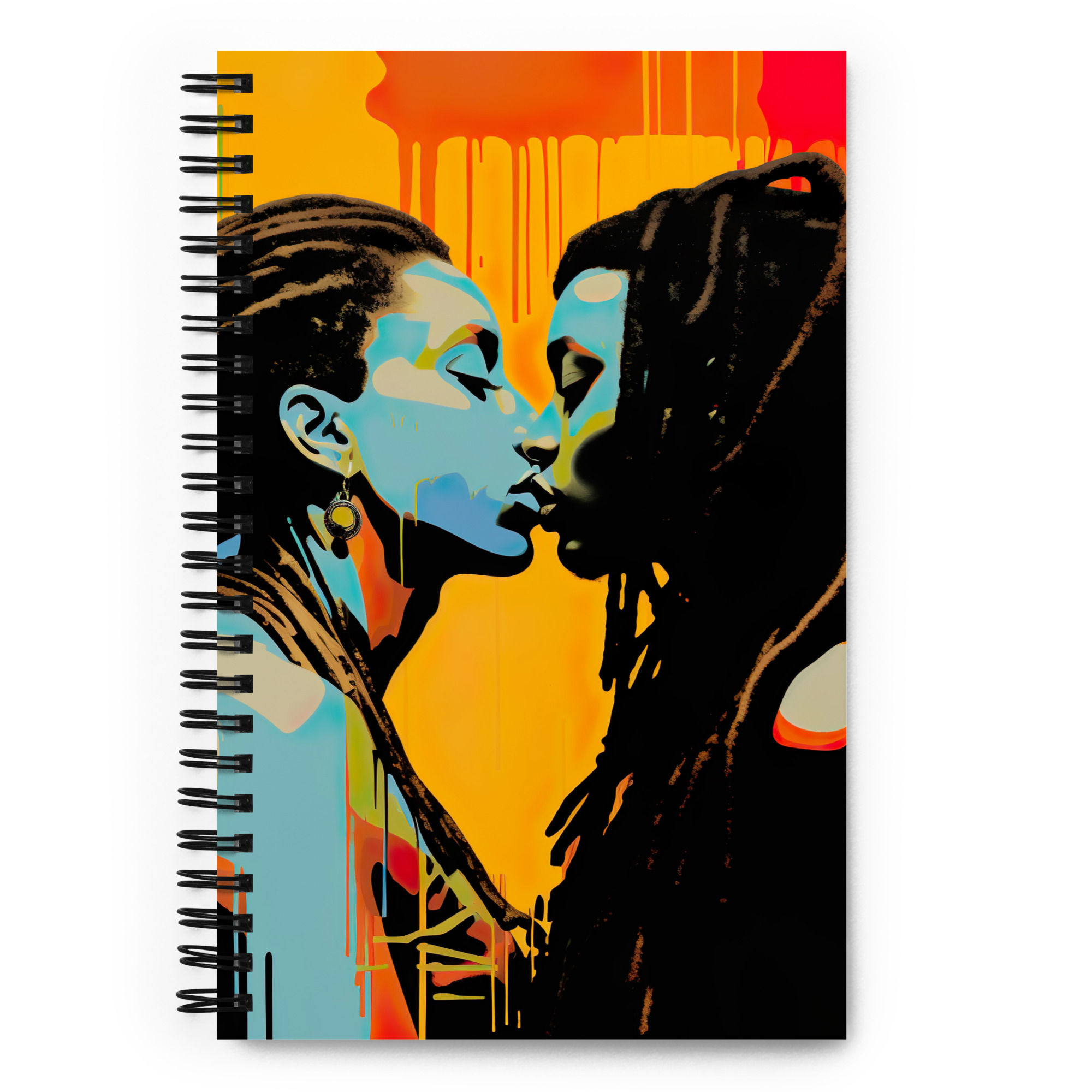 2 Pop Art Dreadlocks Couple Spiral Notebook