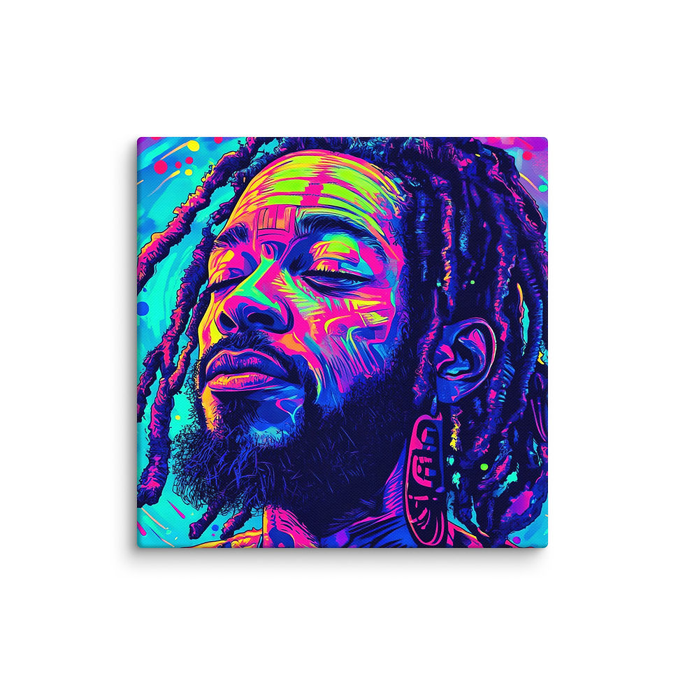 Thumbnail: 4 Fluorescent Art Dreadlocks Man Canvas Wall Art