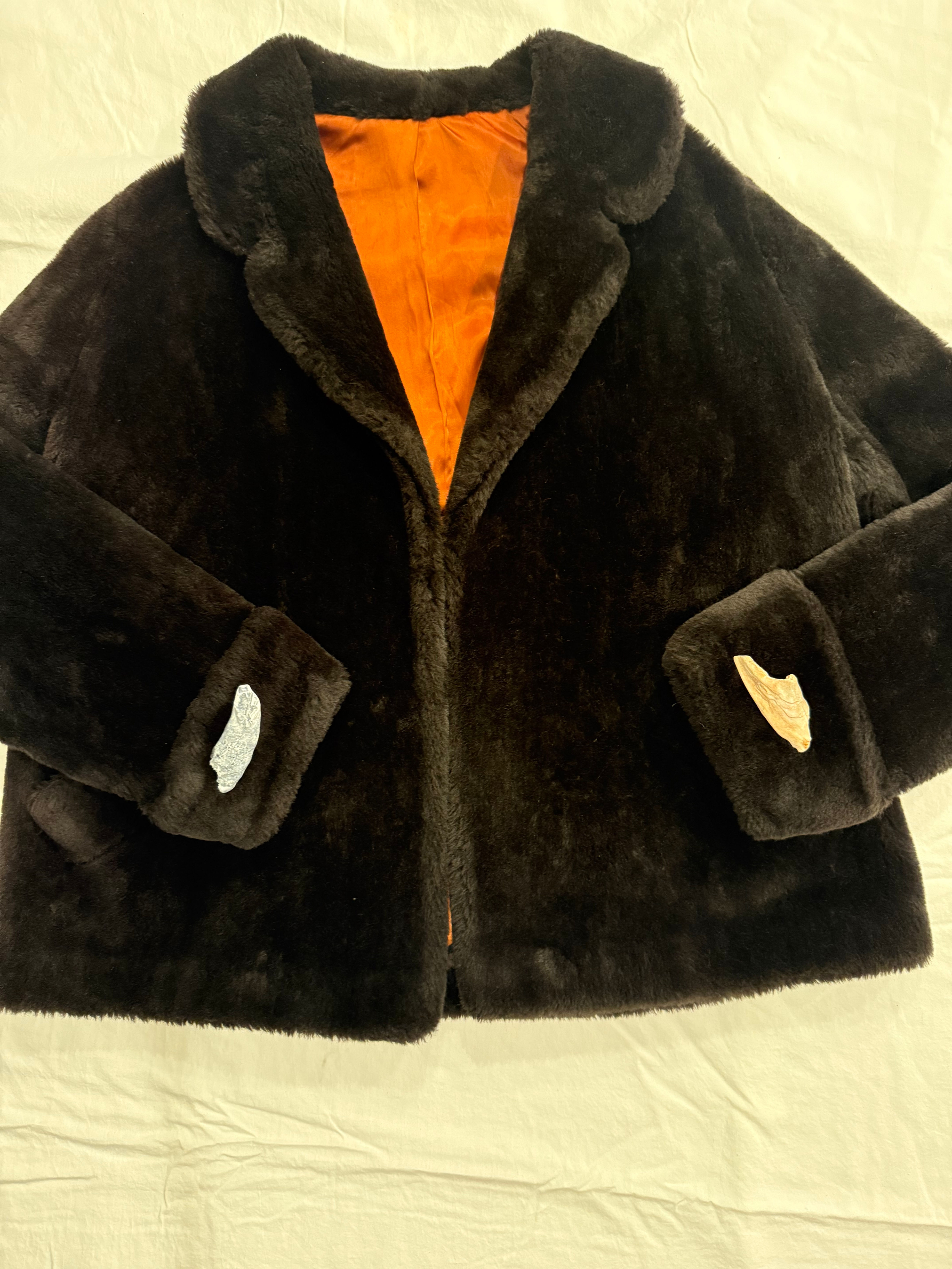 1970s Faux Fur Teddy Coat Small