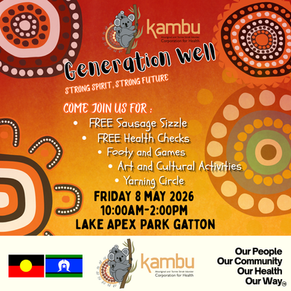 Generation Well at Lake Apex Park Gatton, Friday 8 May, 2026